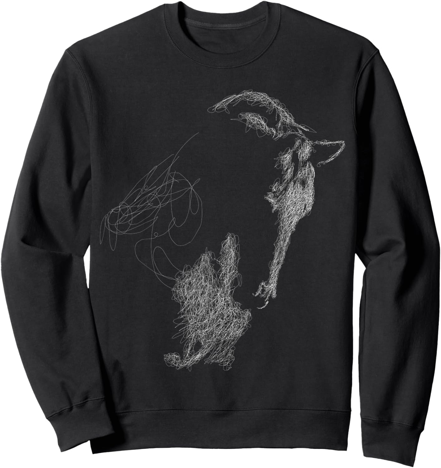 Horse Head Scribble Black Art Face for Lover Horses Taming Sweatshirt - Sweatshirt | Black
