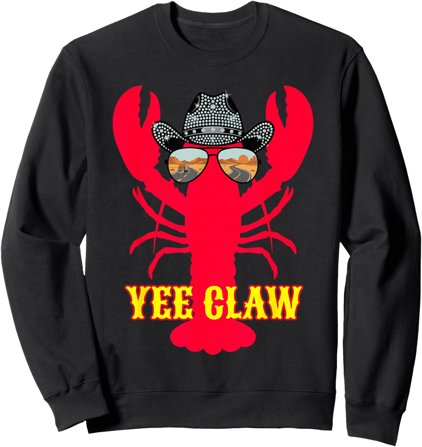 Yee Claw Chapeau de Lunettes de Soleil Homard Sweatshirt - Sweatshirt | Black