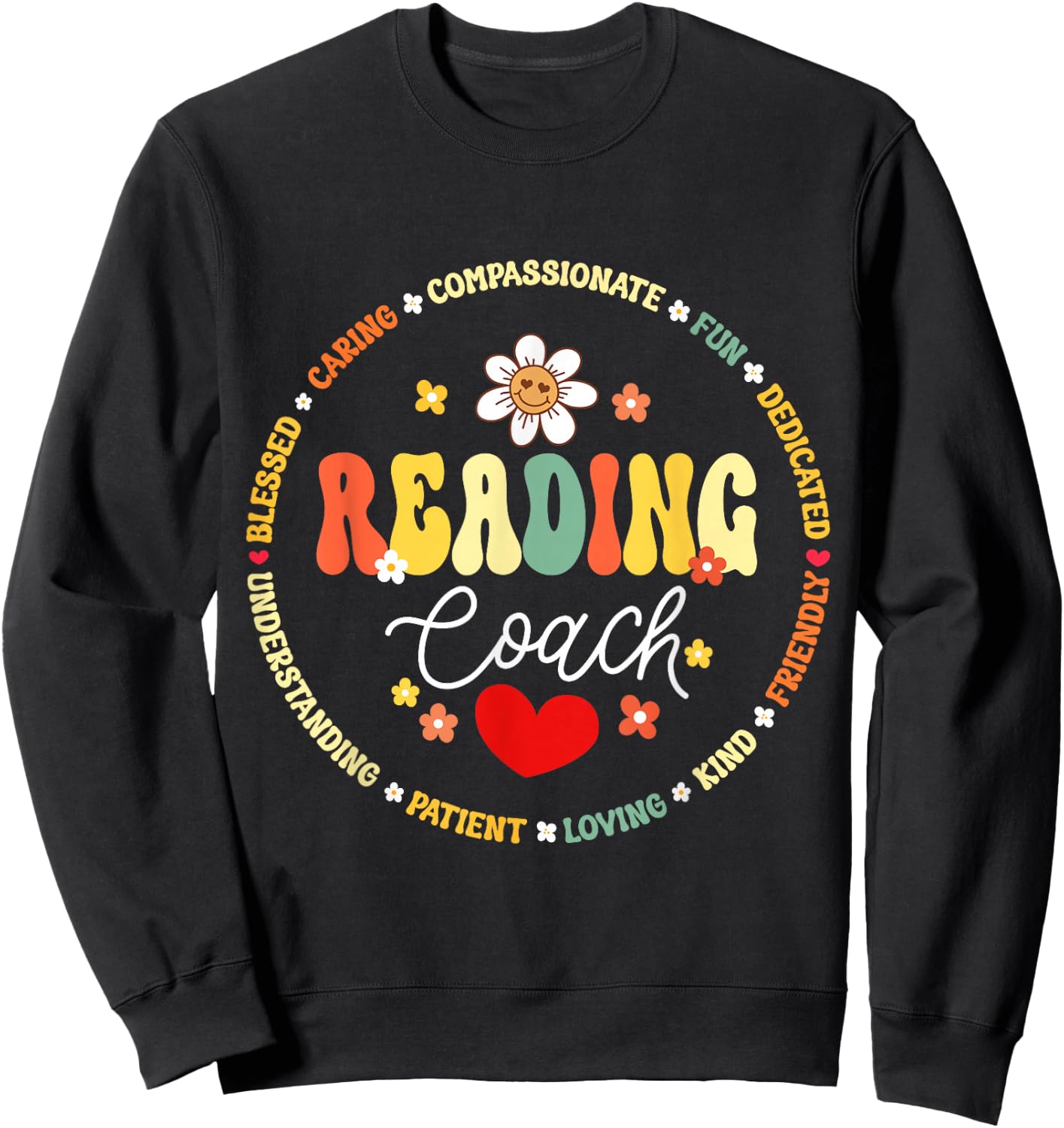 Reading Coach Teacher Interventionist Specialist Literacy Sweatshirt - Sweatshirt | Black