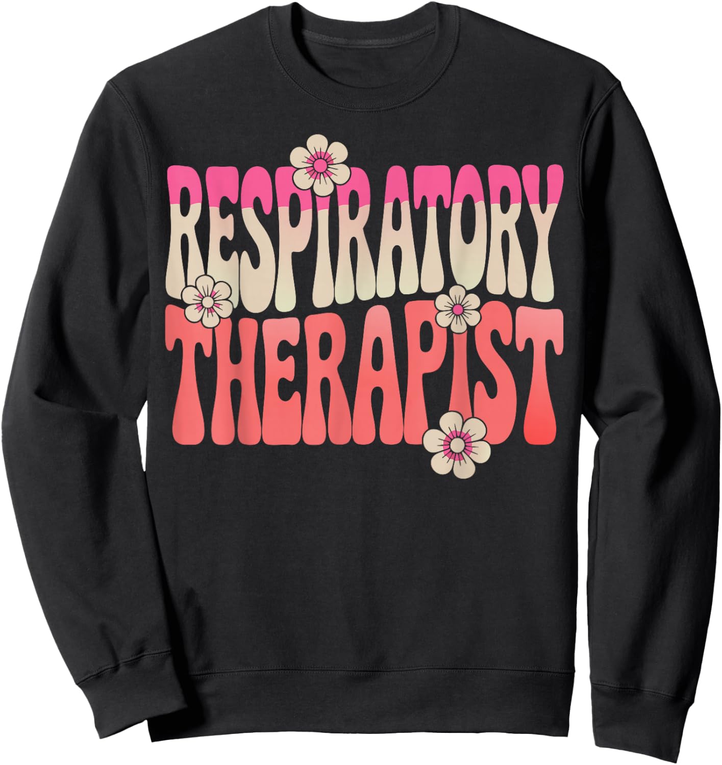 Retro Respiratory Therapy Lung Health Therapist Sweatshirt - Sweatshirt | Black