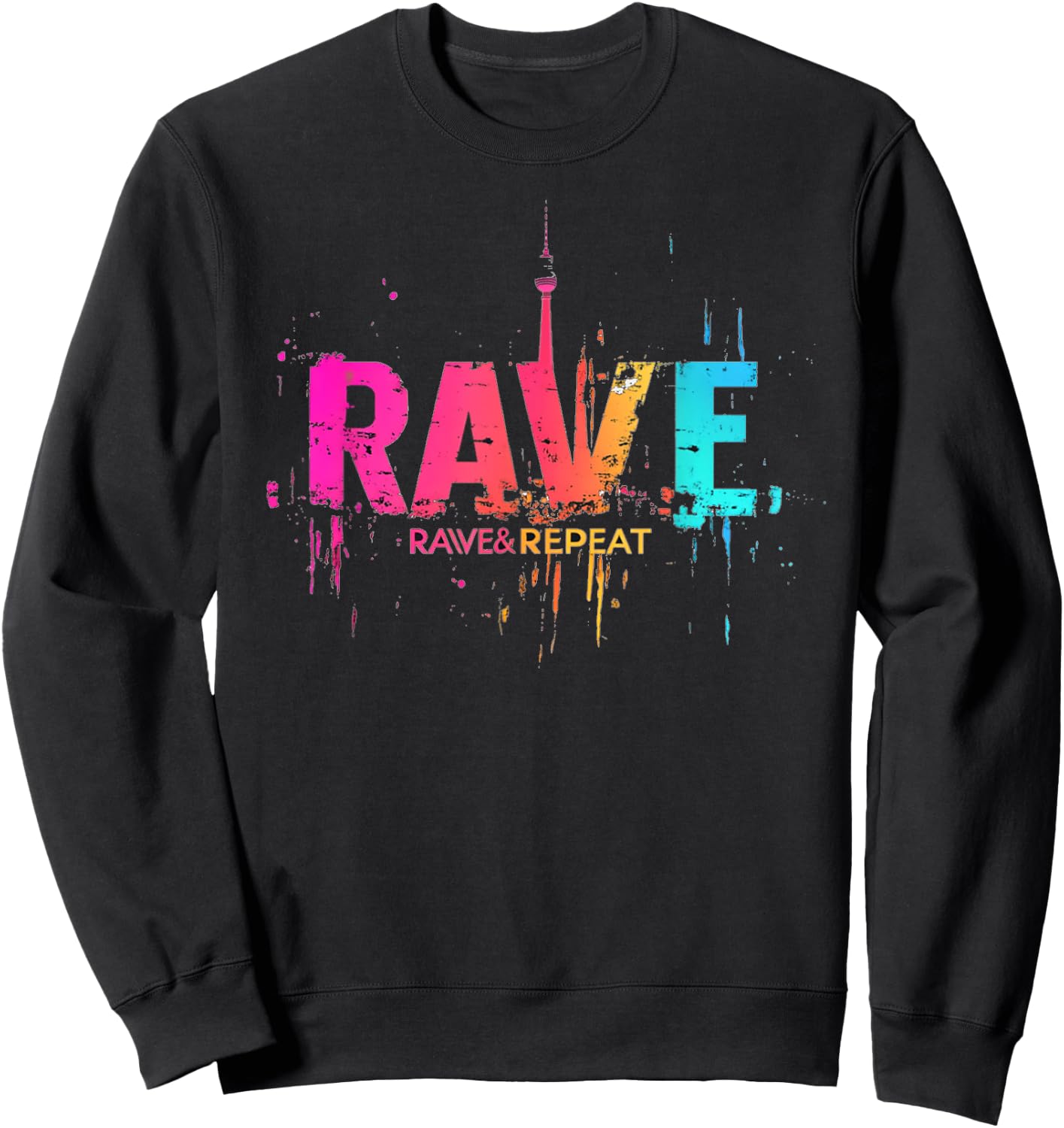 Techno Party EDM Rave Sweatshirt - Sweatshirt | Black