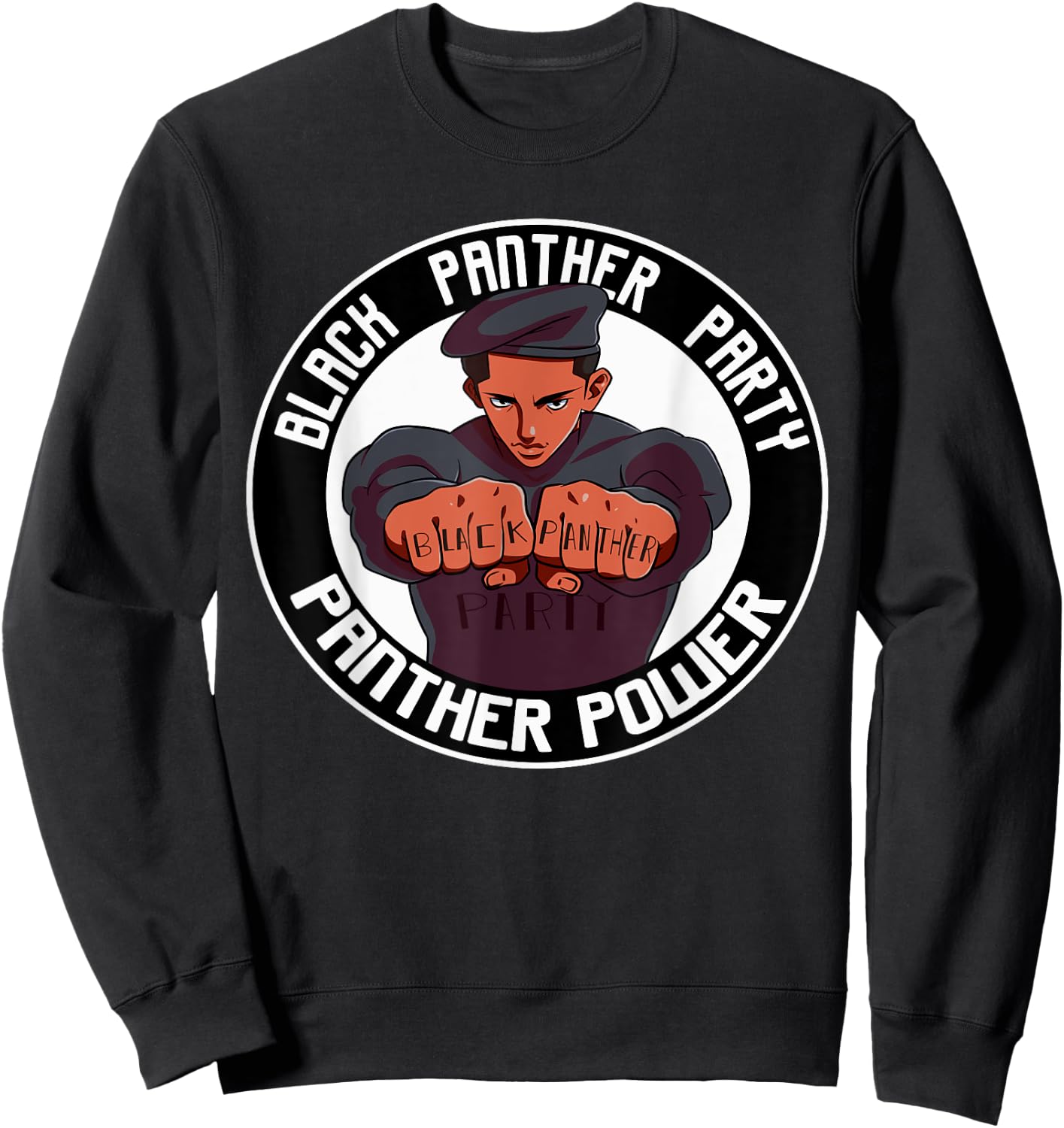 Black Power Panther Party Beret Afro1966 Logo Sweatshirt - Sweatshirt | Black