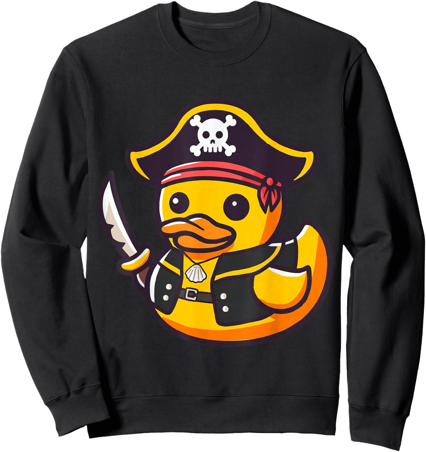 Rubber Duckies Pirate Duckling Women Kids Pirate Rubber Duck Sweatshirt - Sweatshirt | Black