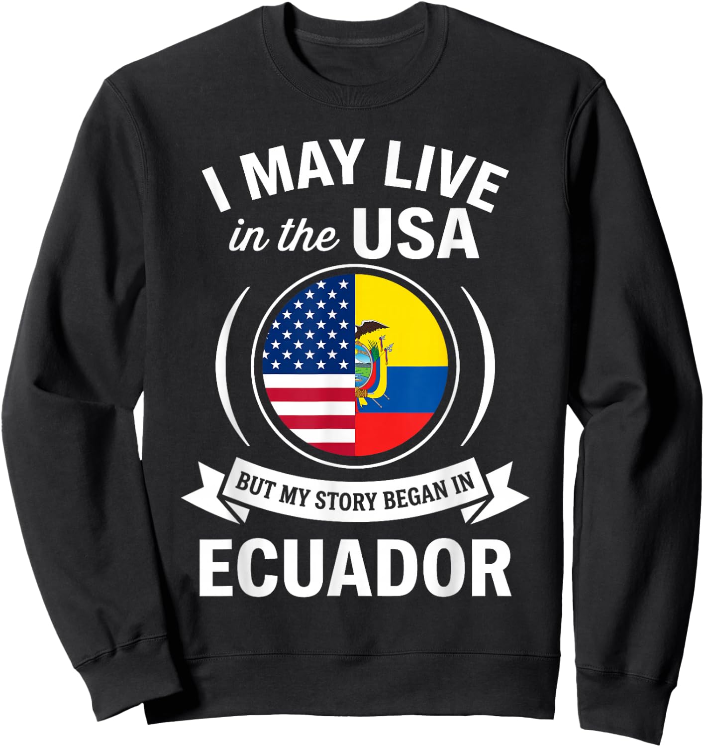 Ecuadorian American Flag Ecuador Pride Roots Sweatshirt - Sweatshirt | Black