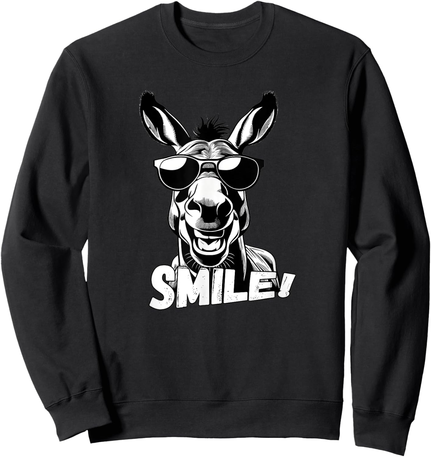 Cool donkey design with sunglasses funny design Sweatshirt - Sweatshirt | Black