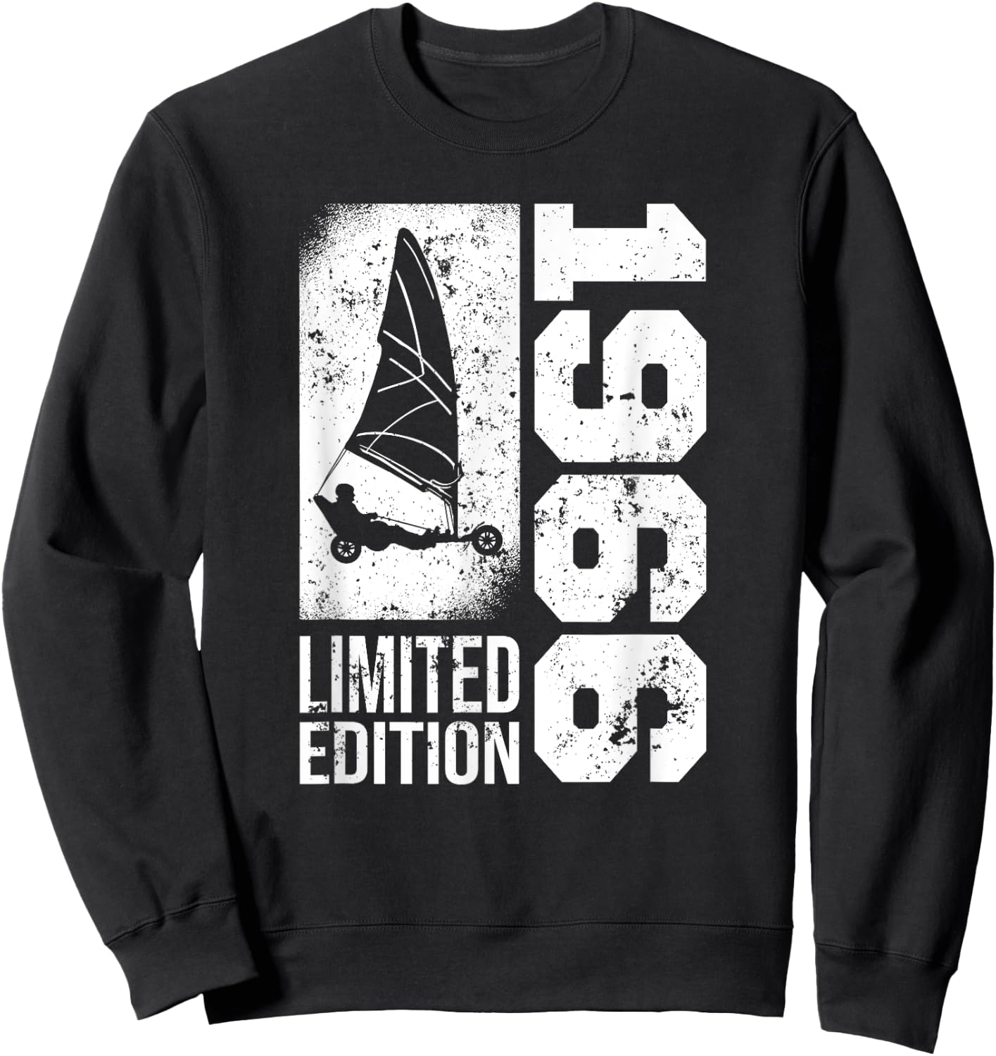 Vintage Beach Veil born in 1966 Birthday Sailing Tank , Black, S Sweatshirt - Sweatshirt | Black