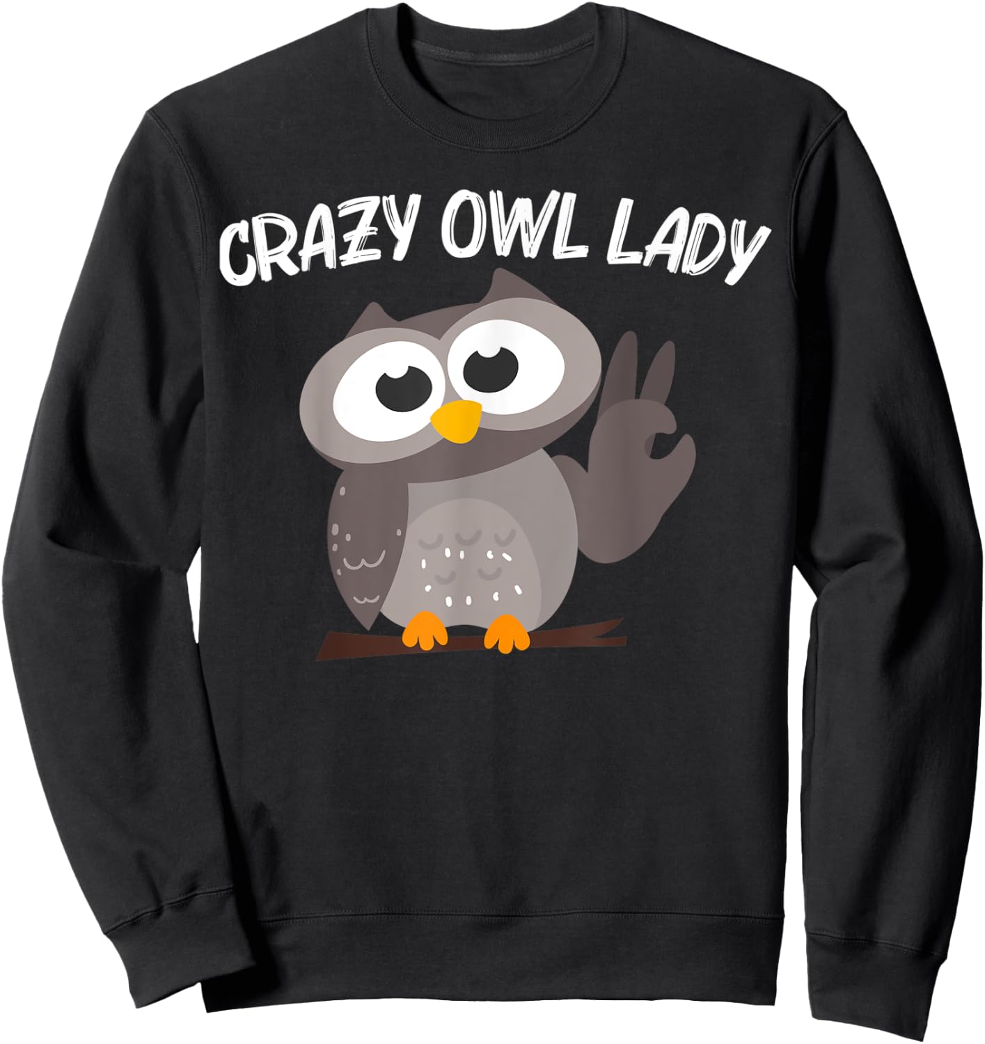 Owl Gift Grandma Owl Nocturnal Bird Of Prey Lovers Sweatshirt - Sweatshirt | Black