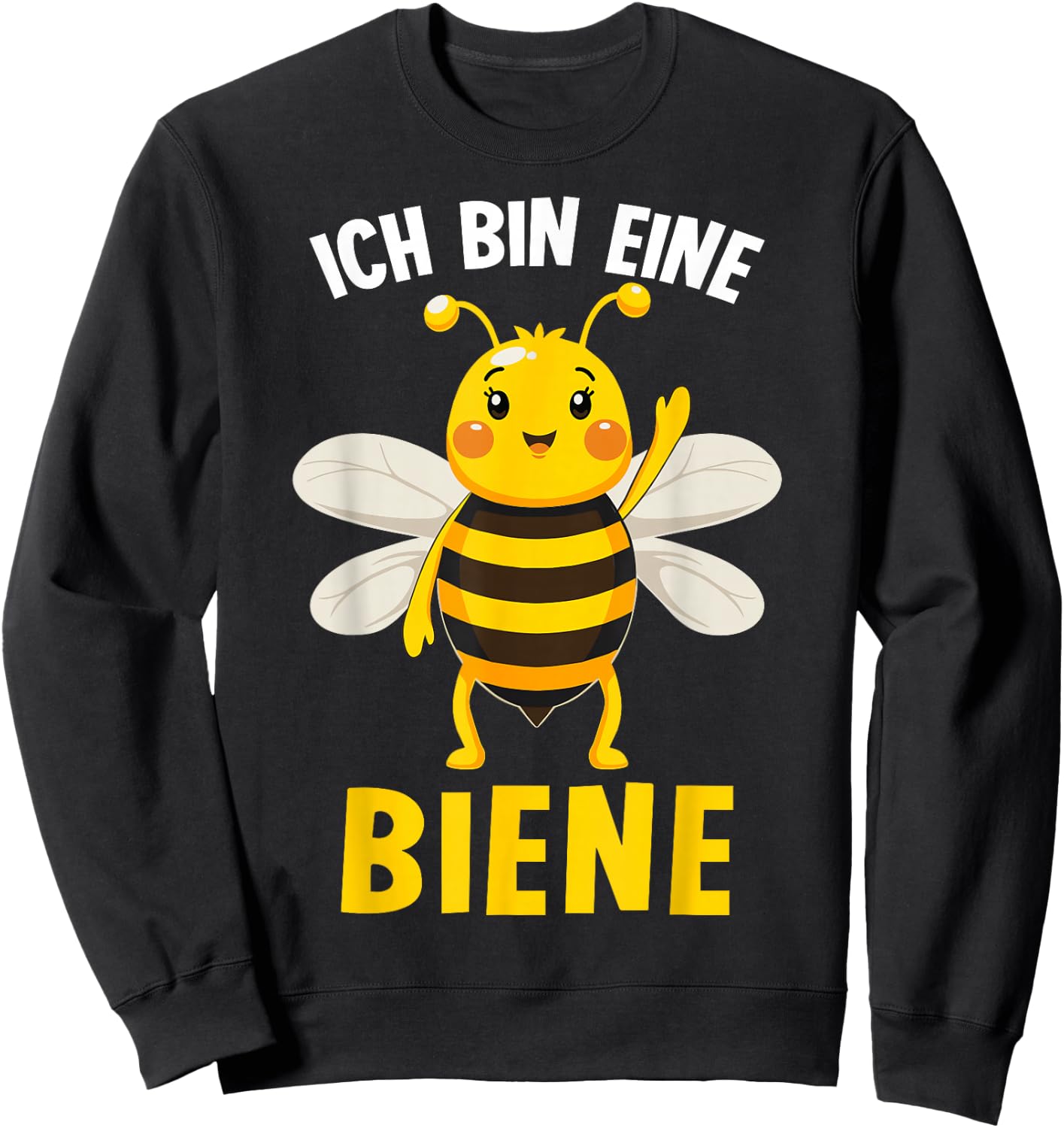 with German Text "Ich bin eine Bee" [German Language], black Sweatshirt - Sweatshirt | Black