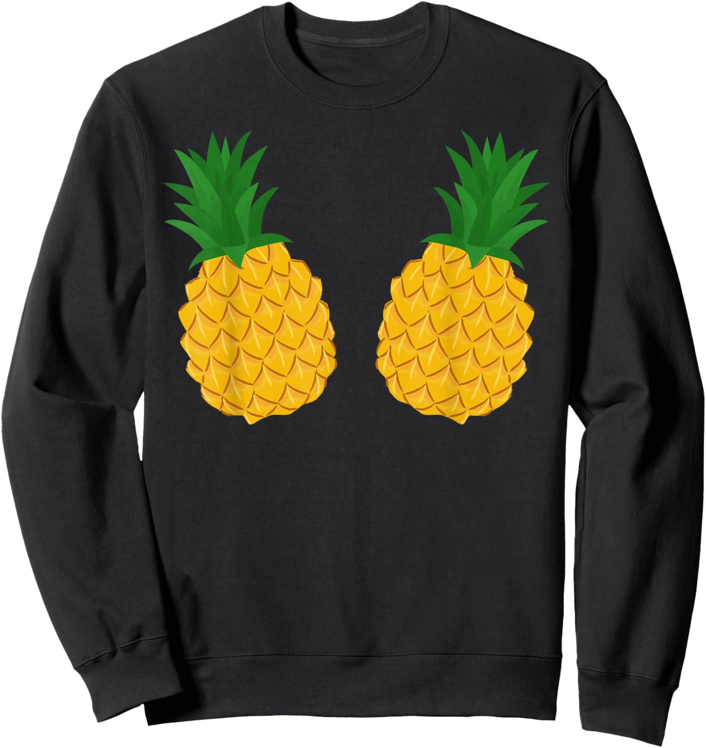 Pineapple Bra Funny Hawaiian Bikini , black, S Sweatshirt - Sweatshirt | Black