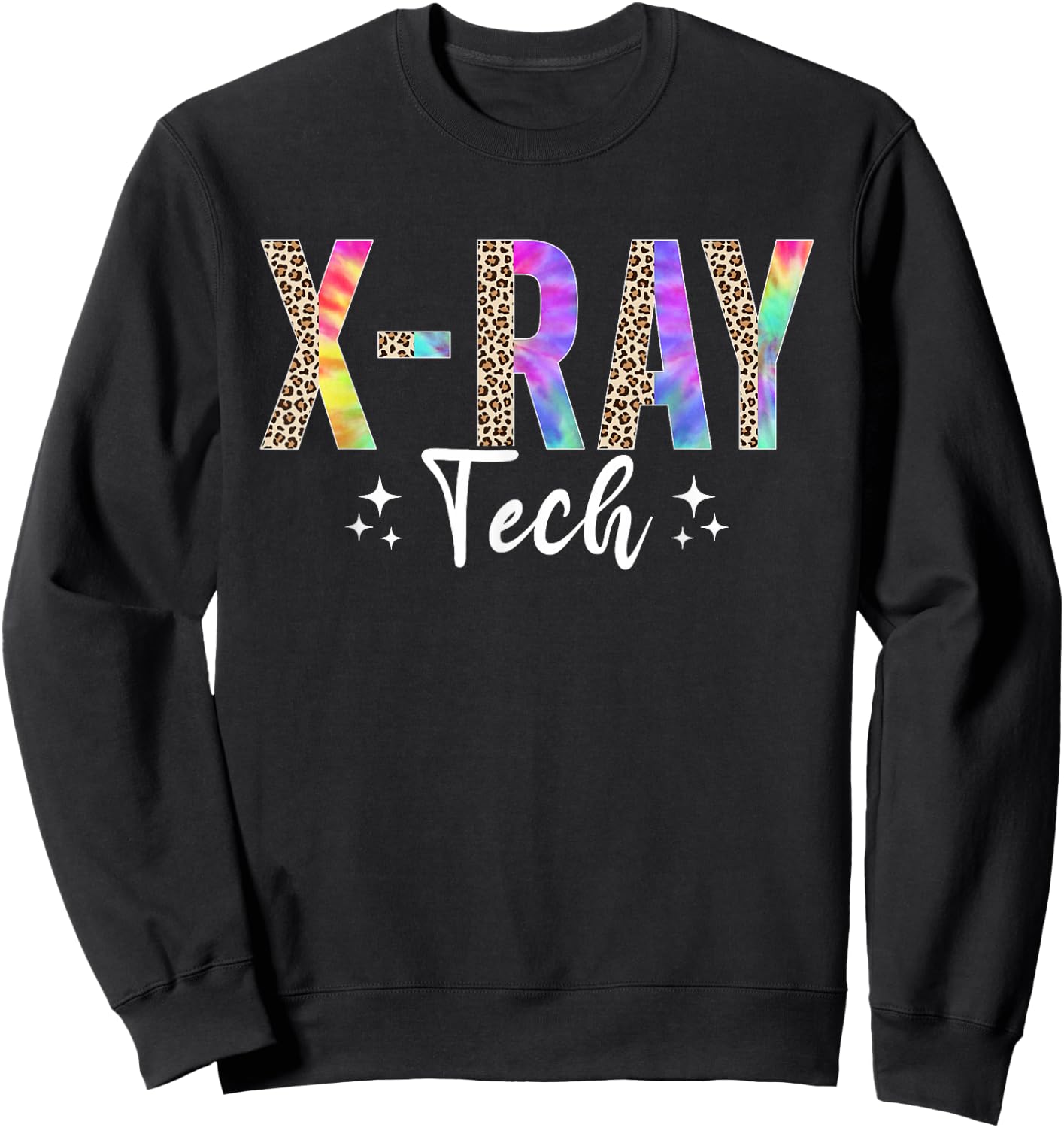 Leopard Tie Dye Xray Technologist X-Ray Tech Men Sweatshirt - Sweatshirt | Black