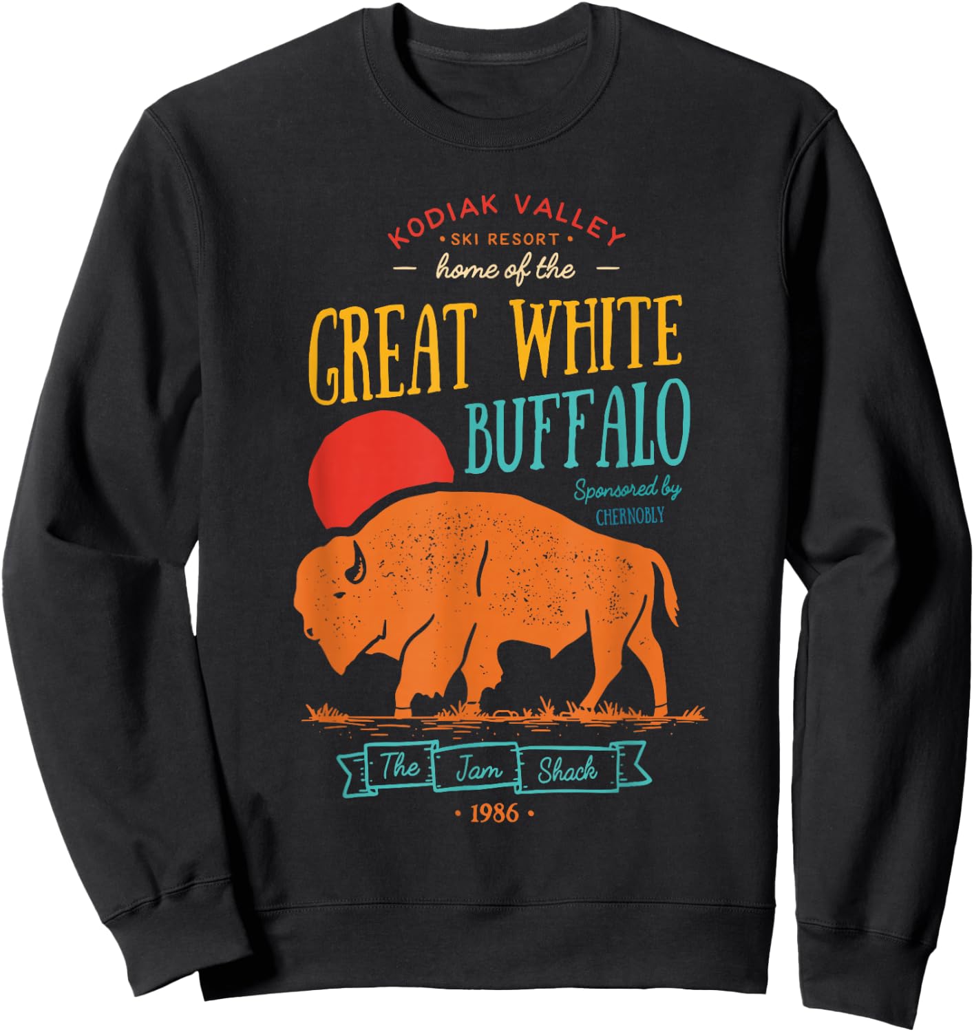 Kodiak Valley Ski Resort Home Of The Great White Buffalo Sweatshirt - Sweatshirt | Black