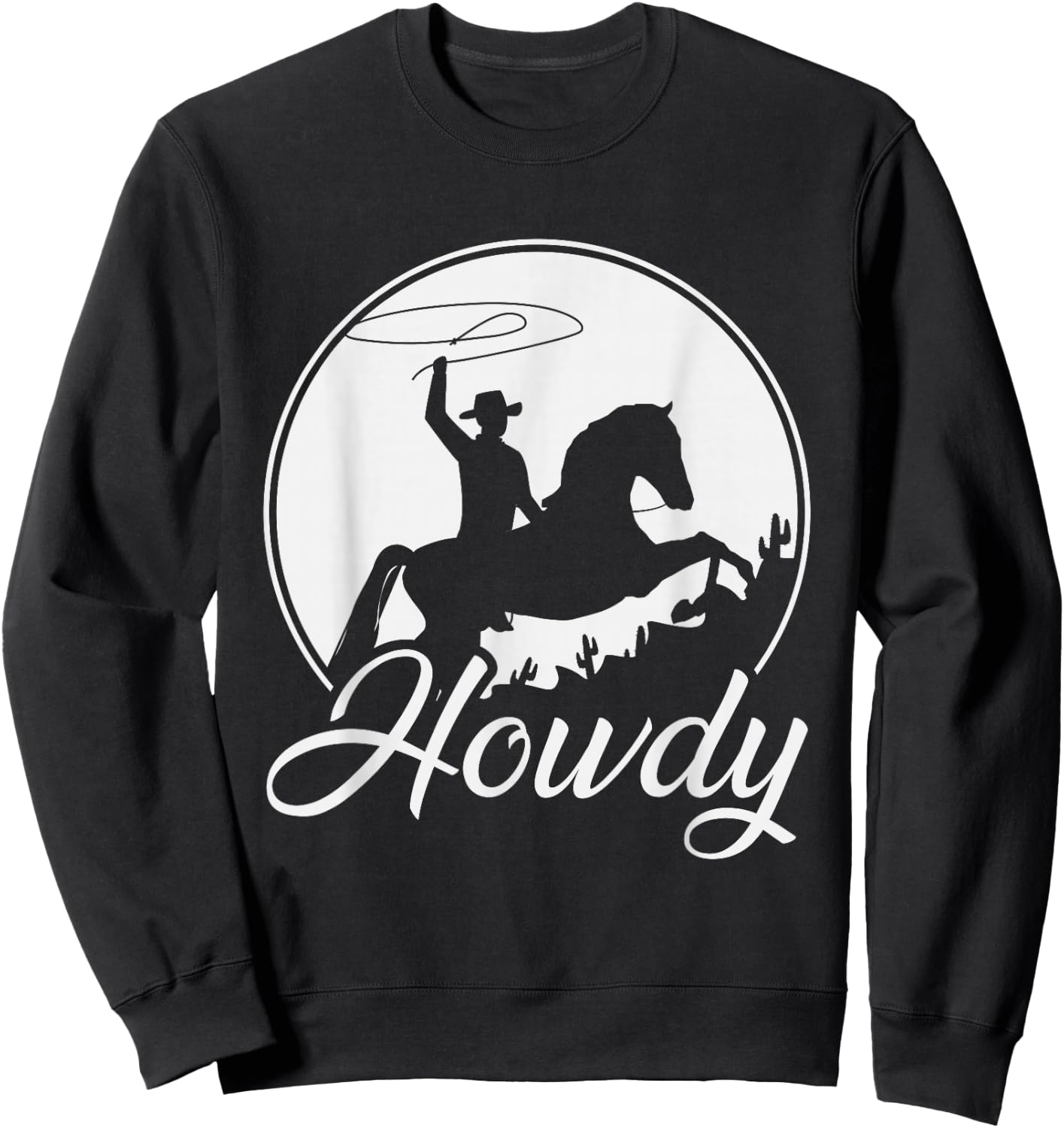 Texas Farmer Cowboy Gift Rodeo Howdy Cowboy - Men's Black Western Cowboy - Small - Classic Fit - Short Sleeve - - Cotton 65%, Polyester 35% Sweatshirt - Sweatshirt | Black