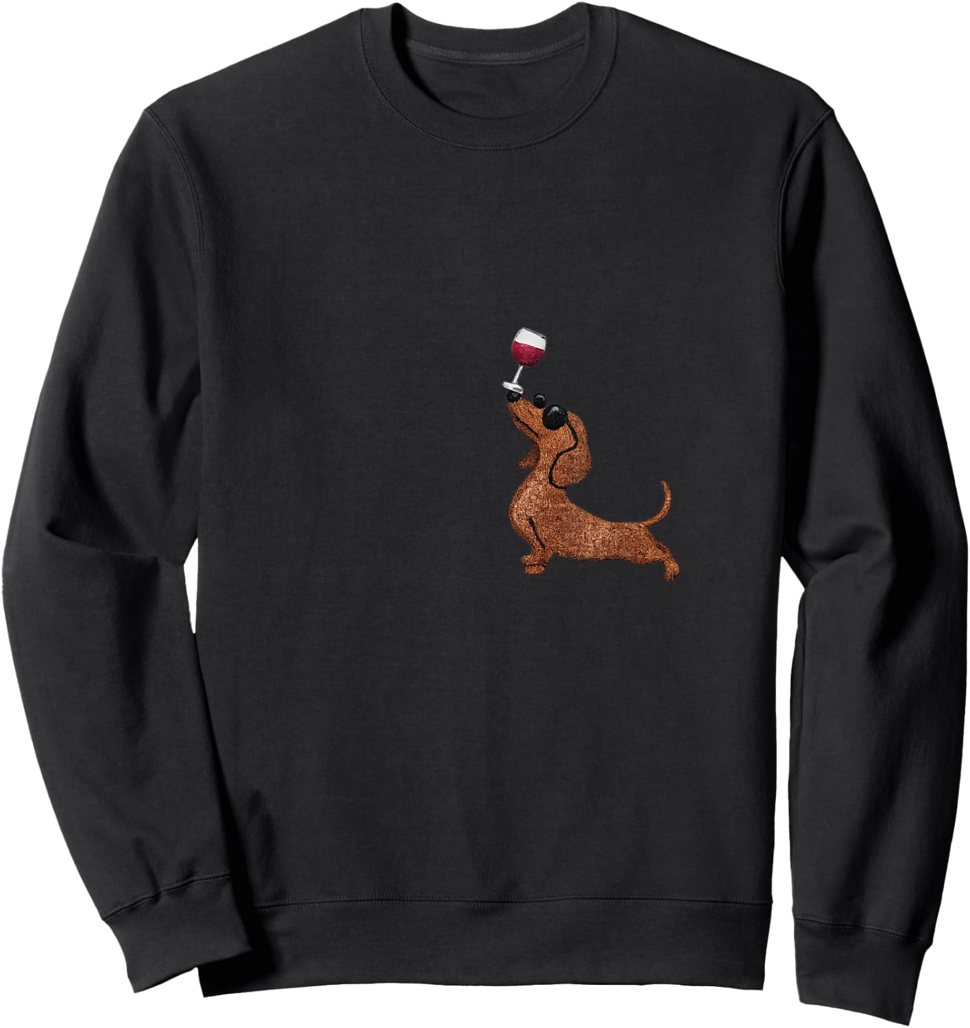 Lustiges Dackel Wein Motiv Sweatshirt - Sweatshirt | Black
