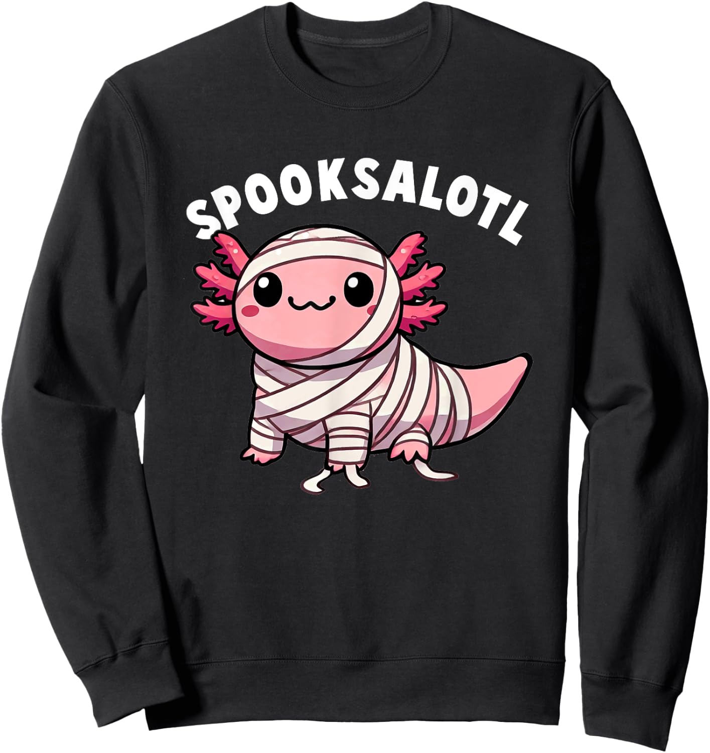 Halloween Axolotl Spooksalotl Funny Axolotl Kids Women Men Sweatshirt - Sweatshirt | Black
