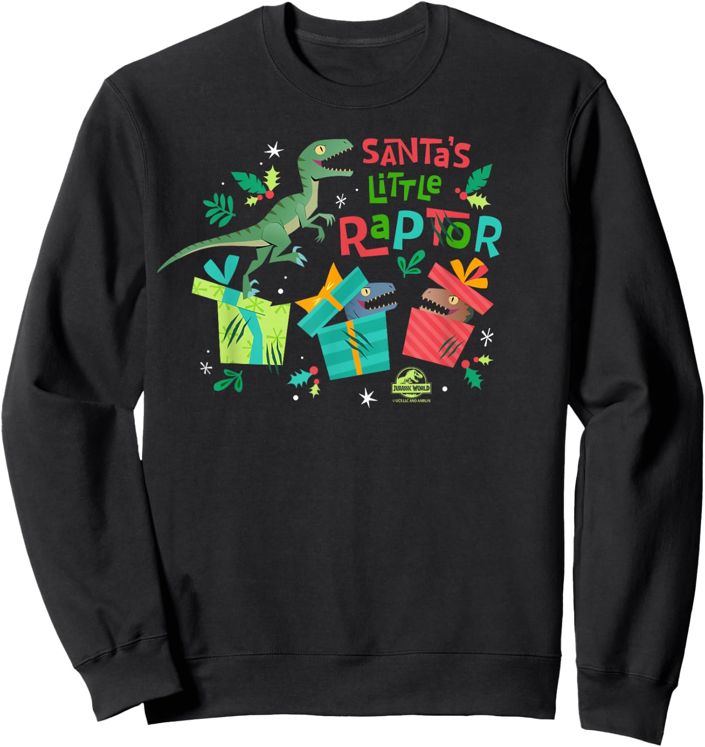 Jurassic World Santa’s Little Raptor Sweatshirt - Sweatshirt | Black
