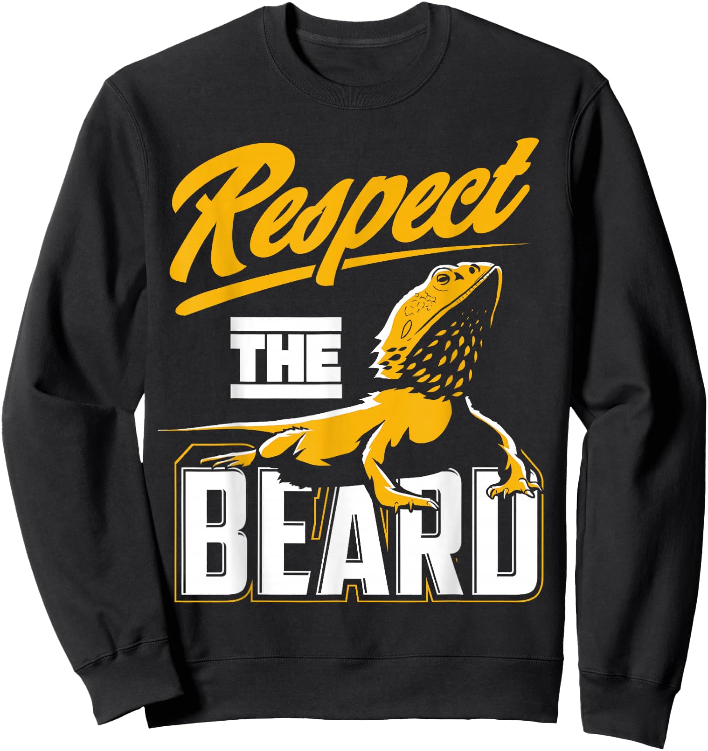 Respect The Beard - Pogona & Bearded Dragon Sweatshirt - Sweatshirt | Black