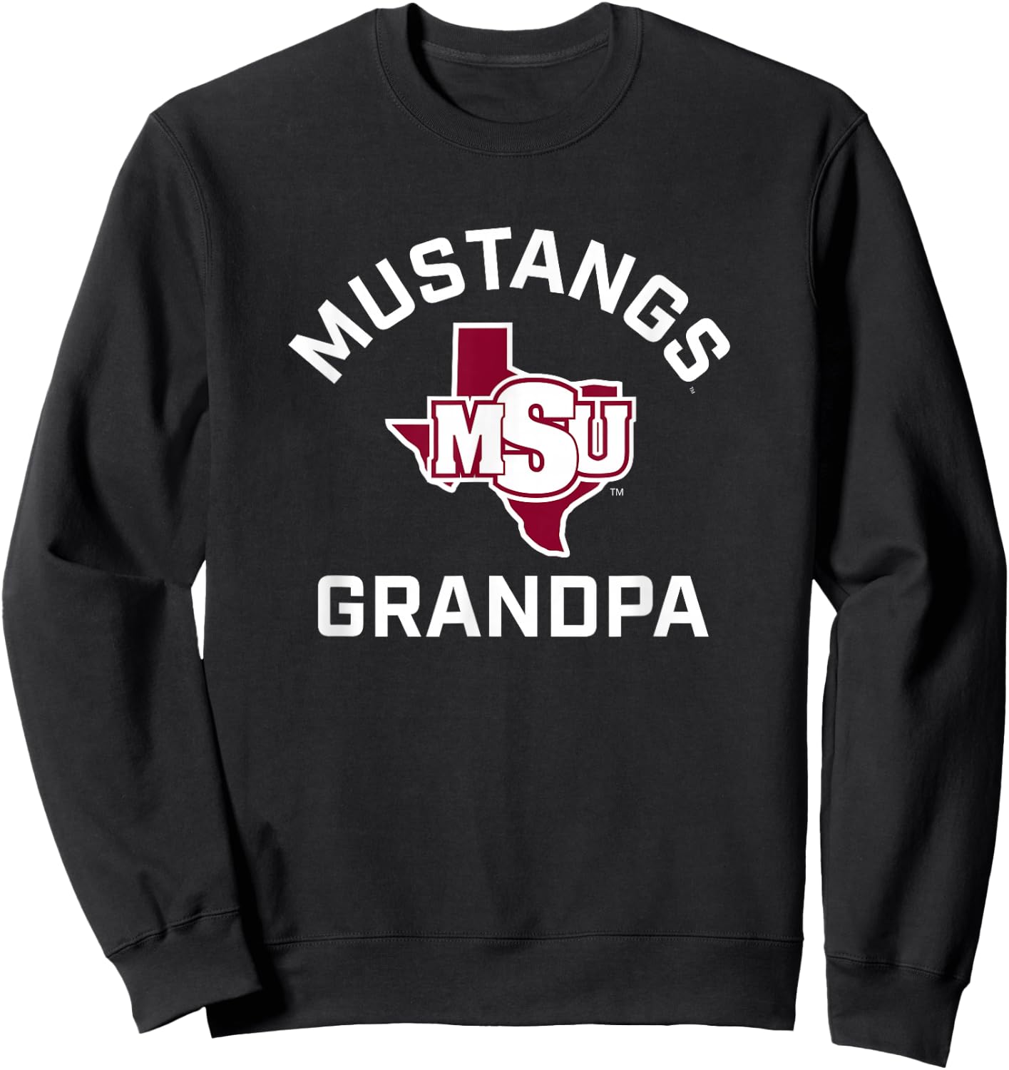Midwestern State University Mustangs Arched Grandpa Sweatshirt - Sweatshirt | Black