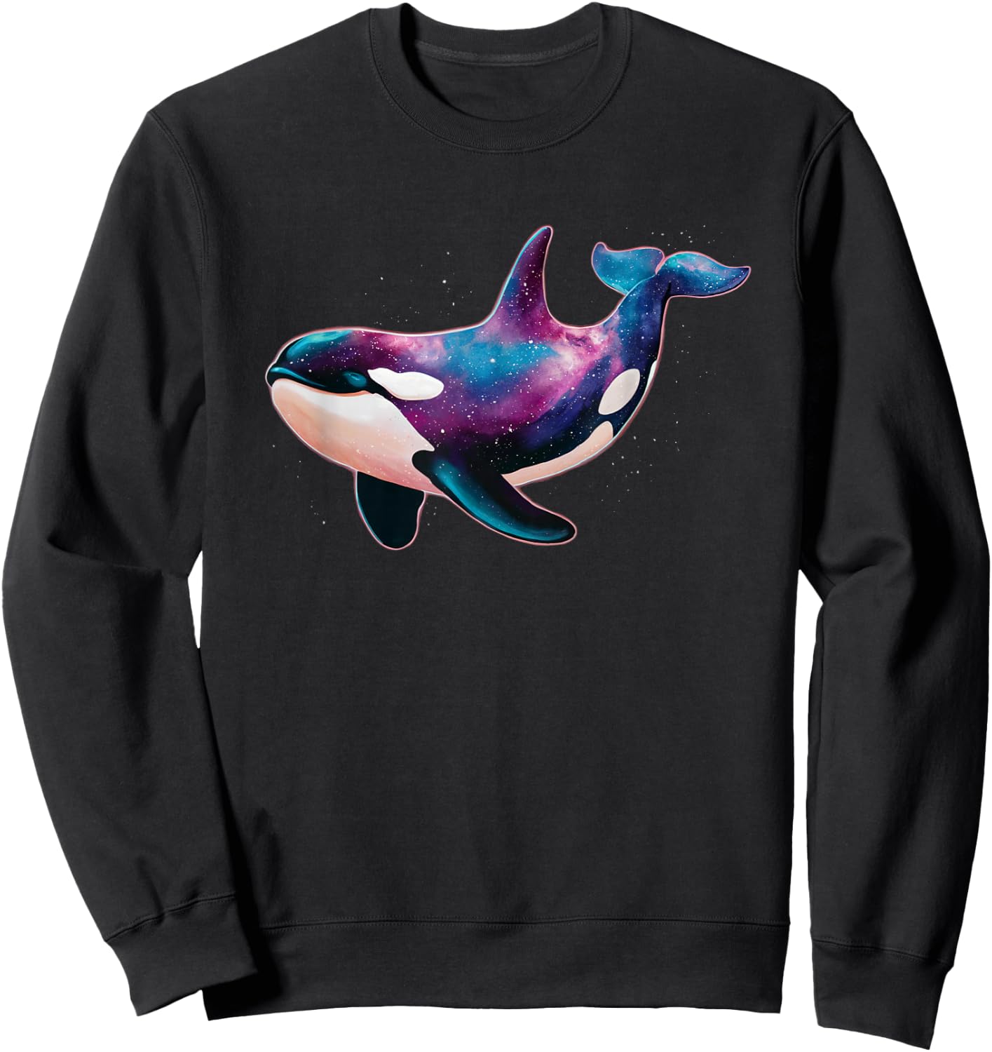 Beautiful Galaxy Cosmic Space Orca Sweatshirt - Sweatshirt | Black
