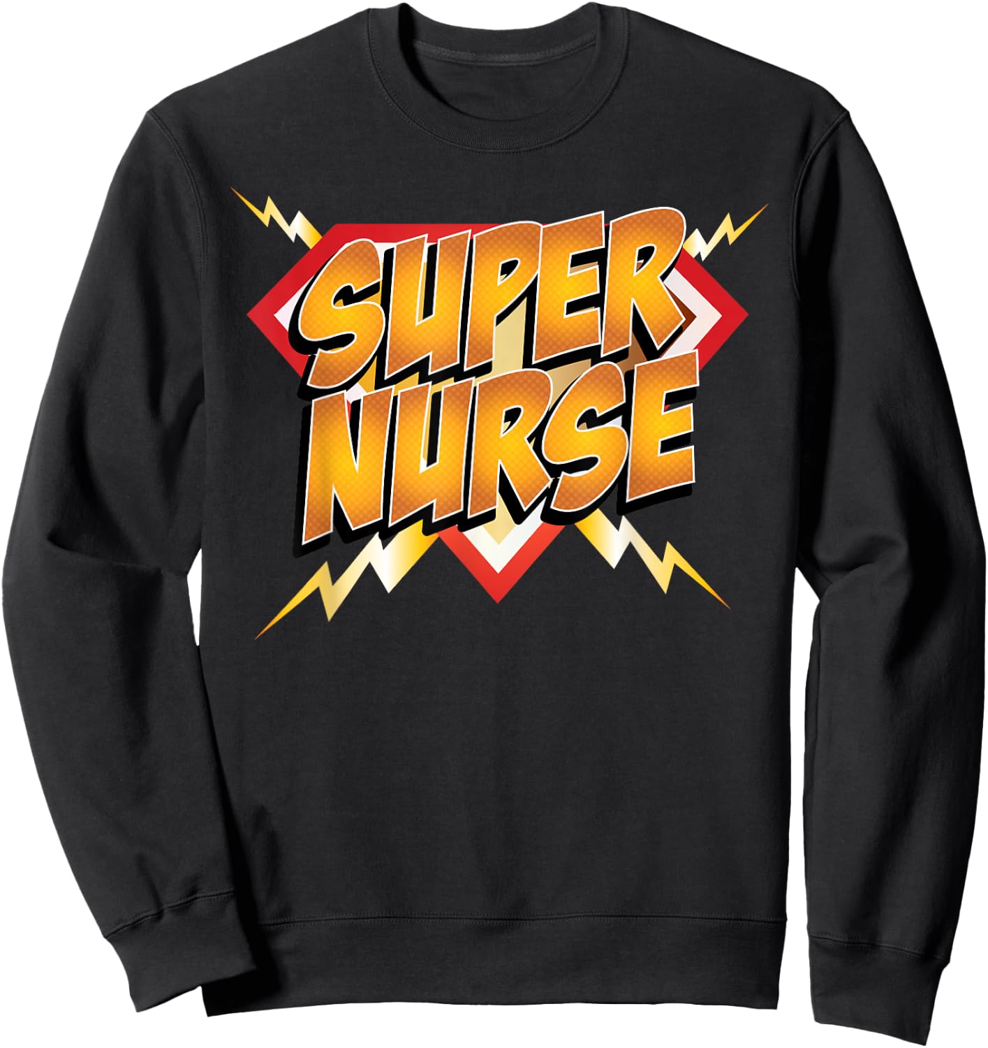 Super Nurse Superhero Comic Book Medical Sweatshirt - Sweatshirt | Black
