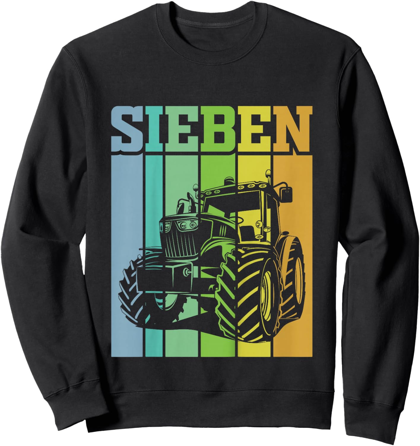 Children's Birthday 7 Years 7th Birthday Tractor , black Sweatshirt - Sweatshirt | Black