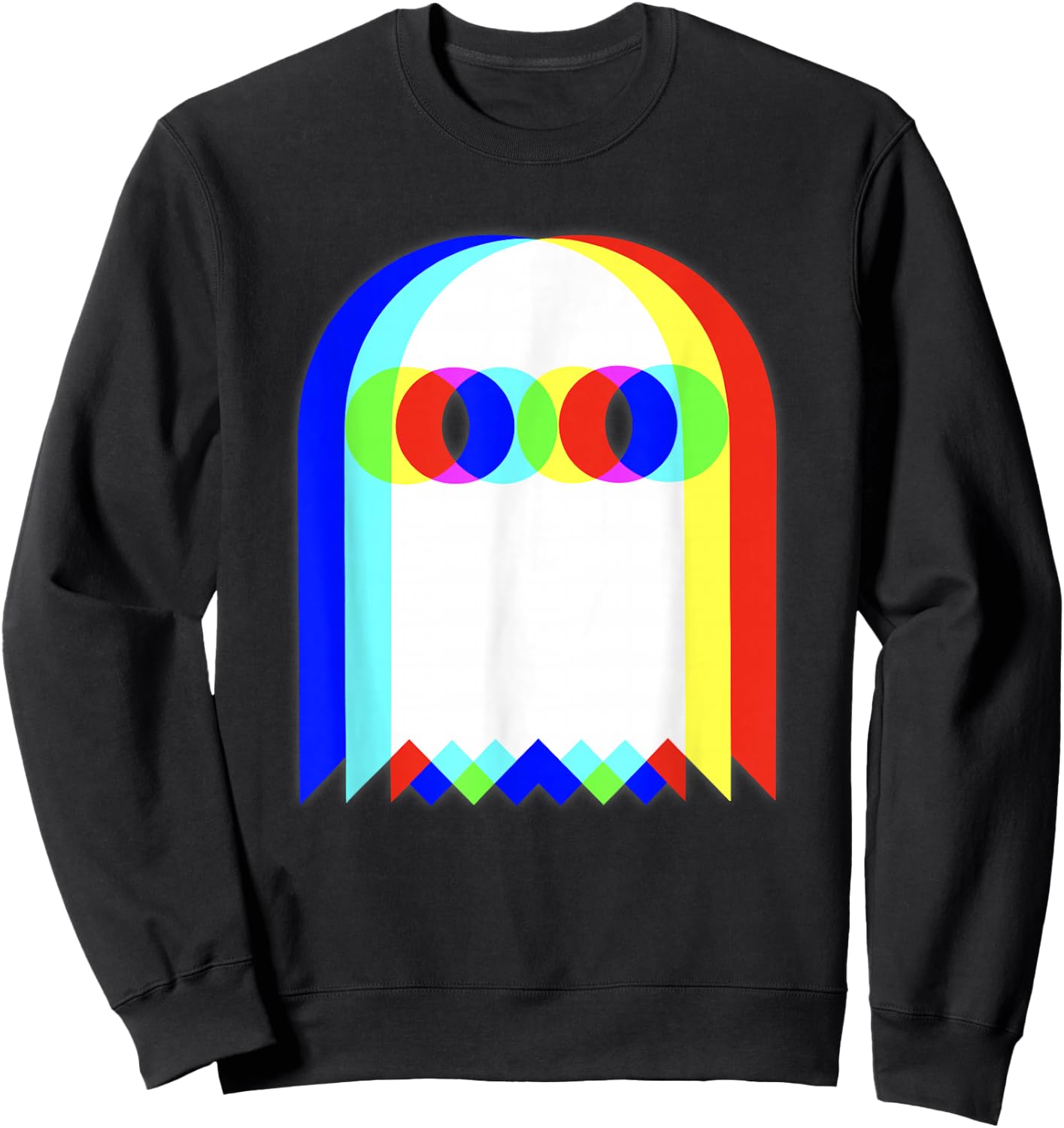 Vaporwave Ghost Retro Halloween Techno EDM Psychedelic , Black, S Sweatshirt - Sweatshirt | Black