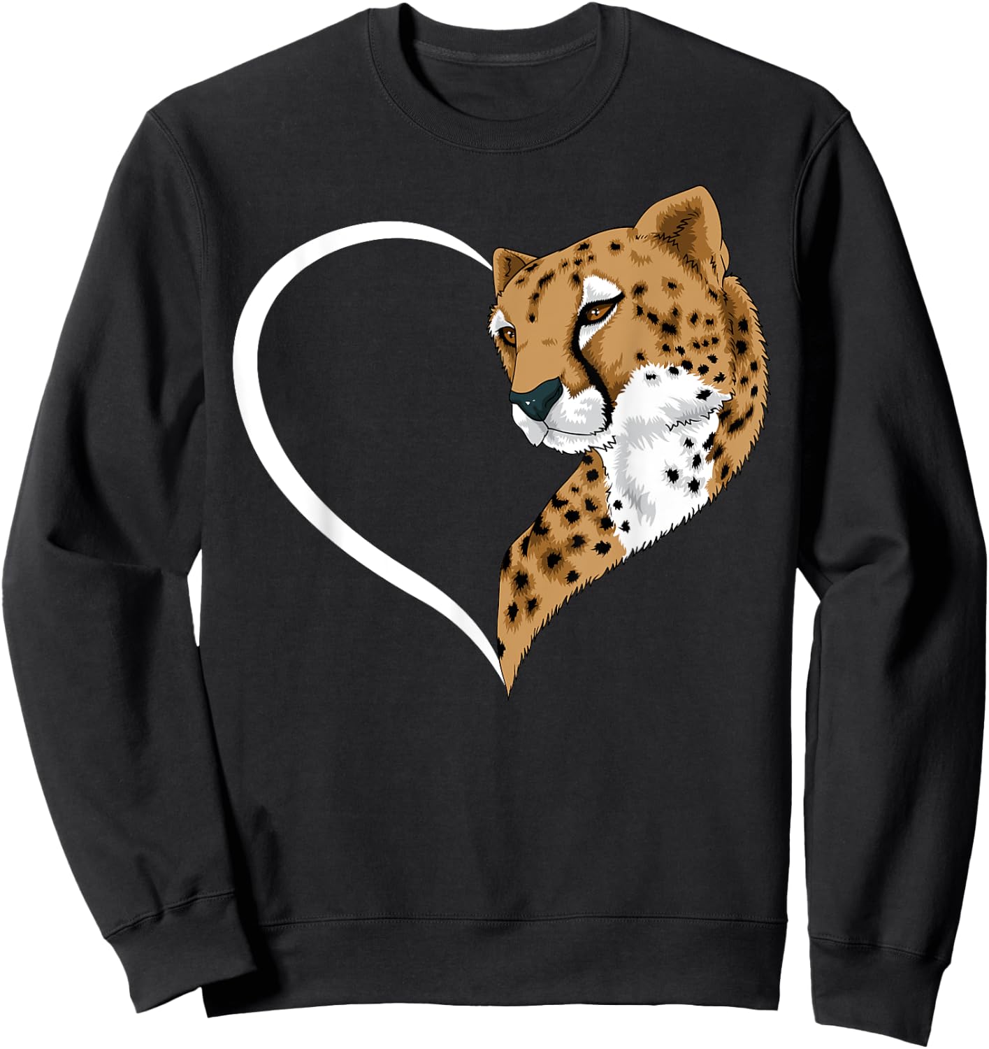 Cheetah Shirts Girls Kids Heart Cute Cheetah Sweatshirt - Sweatshirt | Black