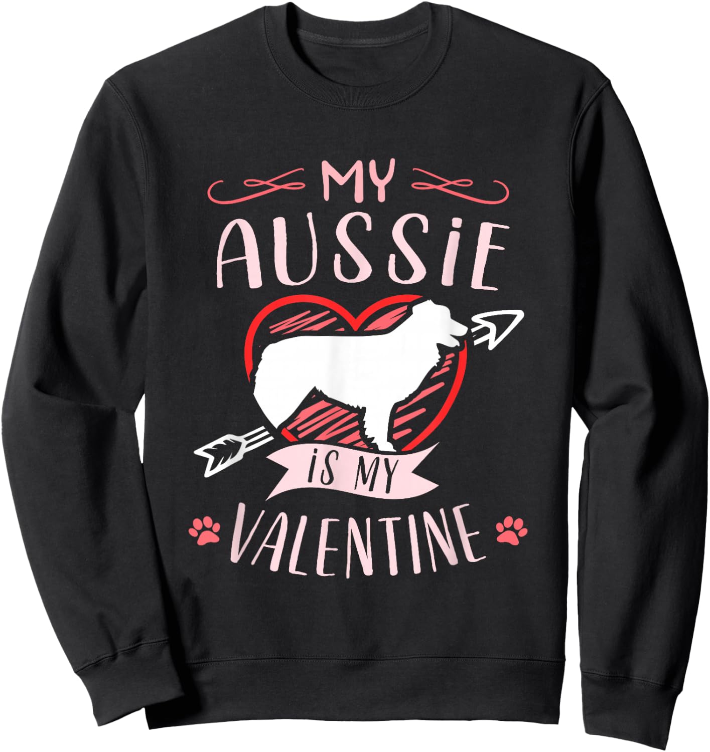 Valentine's day - Australian shepherd Dog Valentine Sweatshirt - Sweatshirt | Black