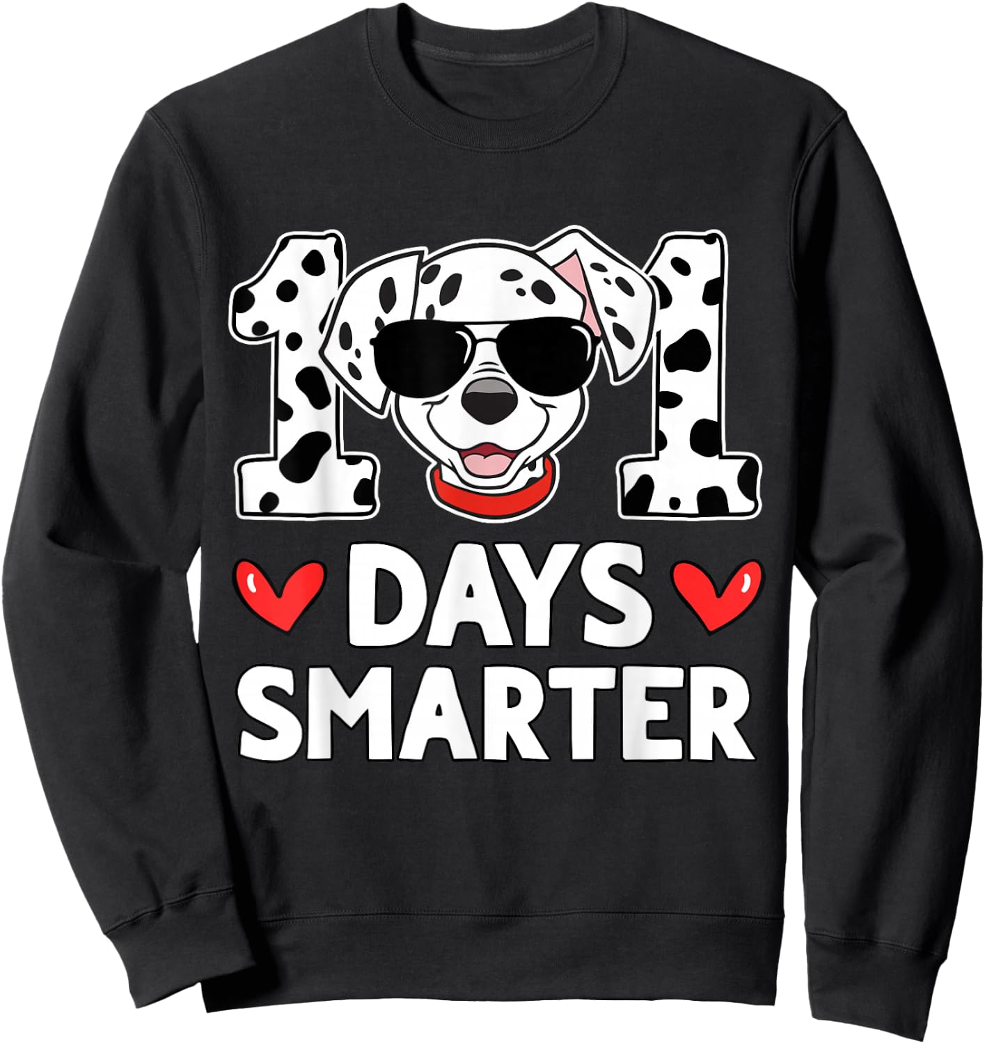 100 Days Of School Dalmatian Dog Boy Kid 100th Day Of School Sweatshirt - Sweatshirt | Black