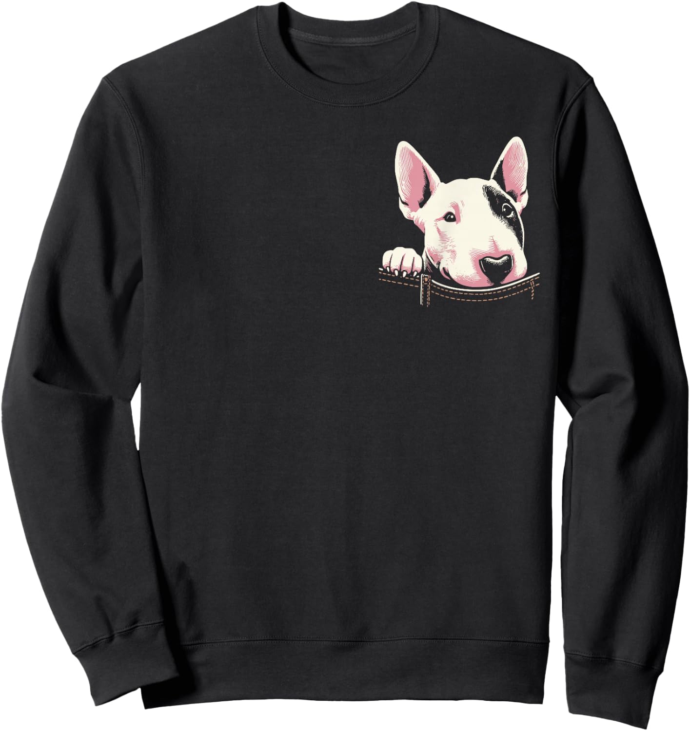 Cute Bull Terrier Scout Dog Graphic Design Sweatshirt - Sweatshirt | Black