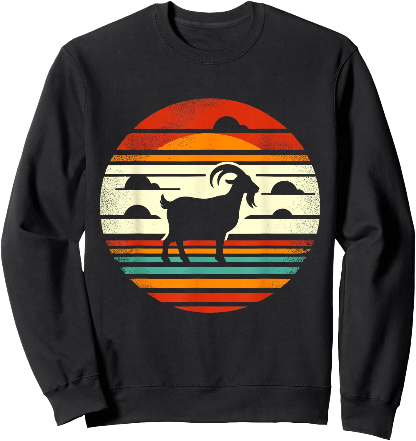 Retro Sunset Goat Sweatshirt - Sweatshirt | Black