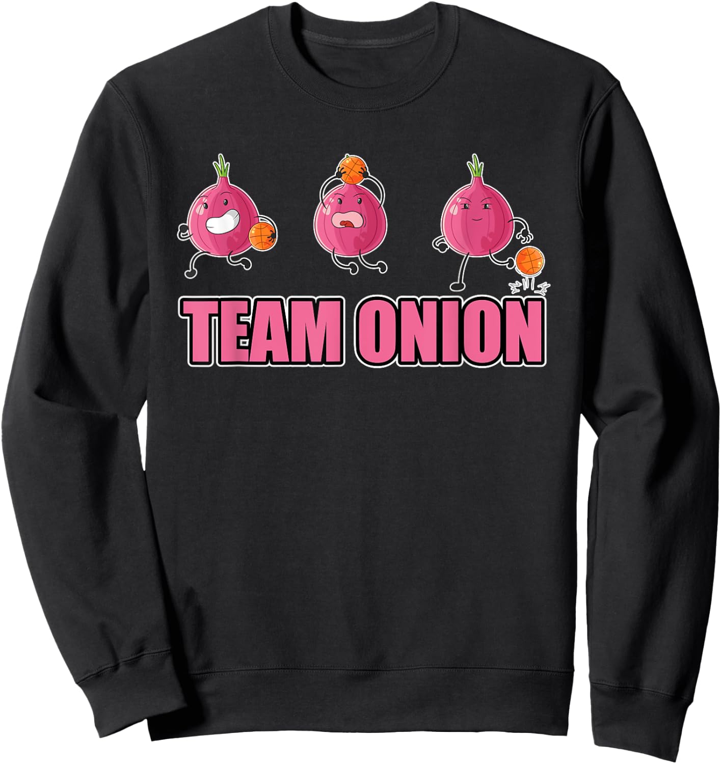 Funny Team Onion Sports Costume Love Vegan Food Sweatshirt - Sweatshirt | Black