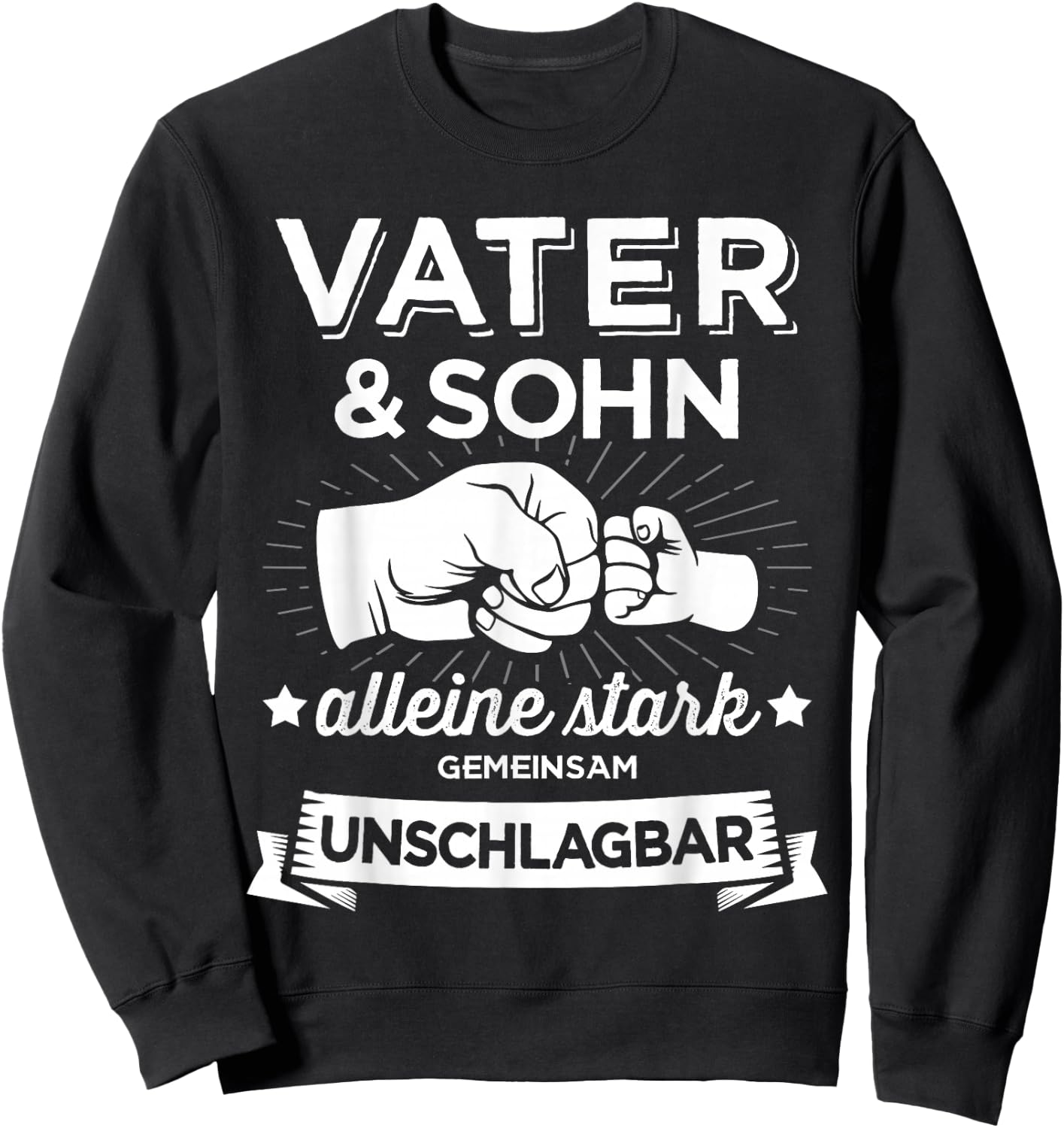 Papa & Sohn stark unschlagbar für Vater Vatertag Geburtstag Sweatshirt - Sweatshirt | Black