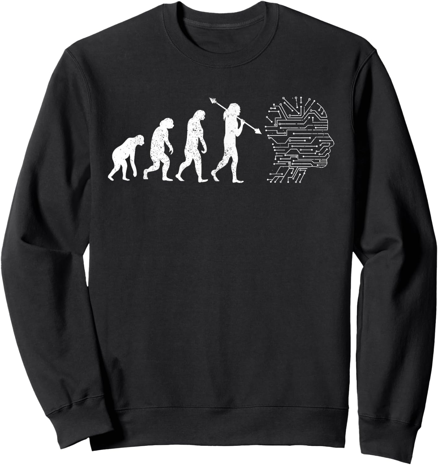 AI Evolution Funny Artificial Intelligence , black Sweatshirt - Sweatshirt | Black