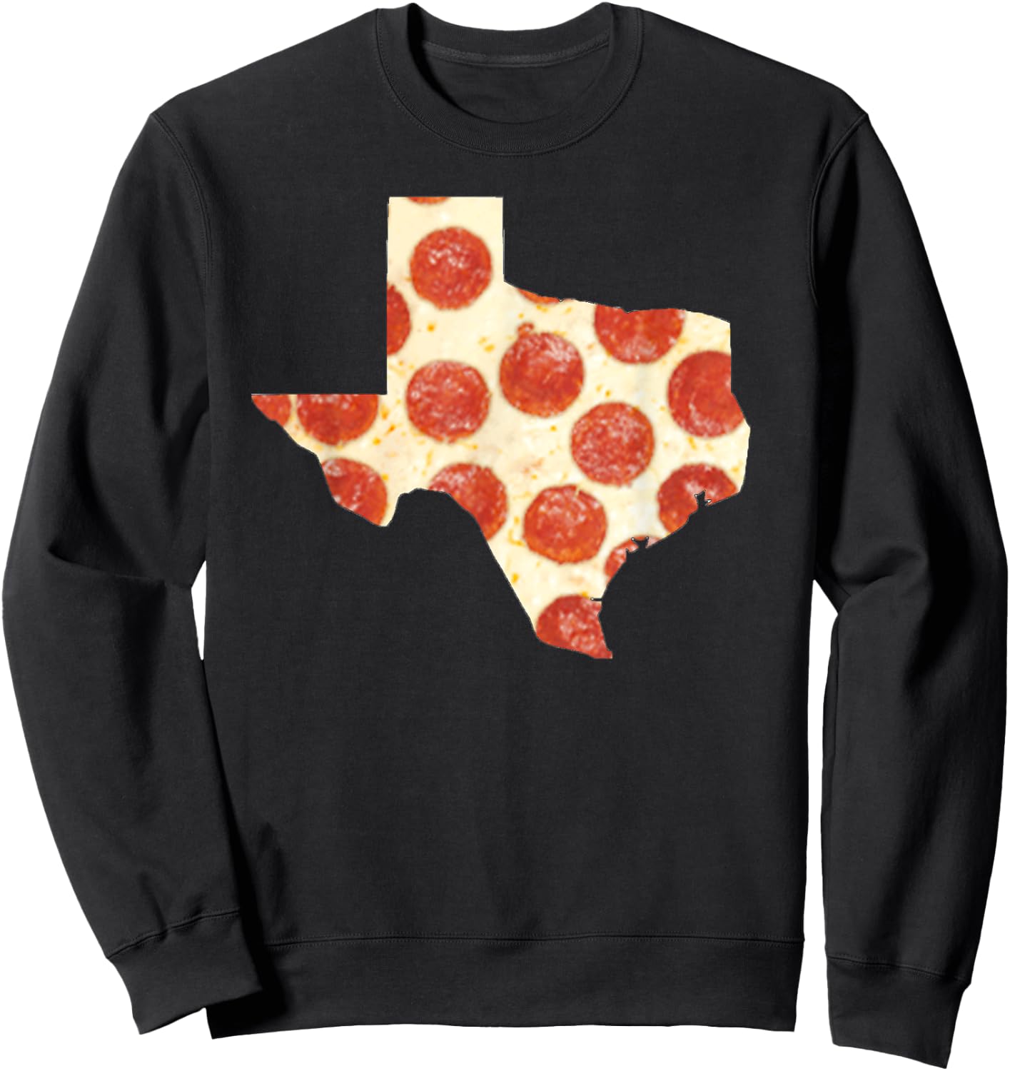 Texas Pizza Shirt Pepperoni Pizza State Sweatshirt - Sweatshirt | Black