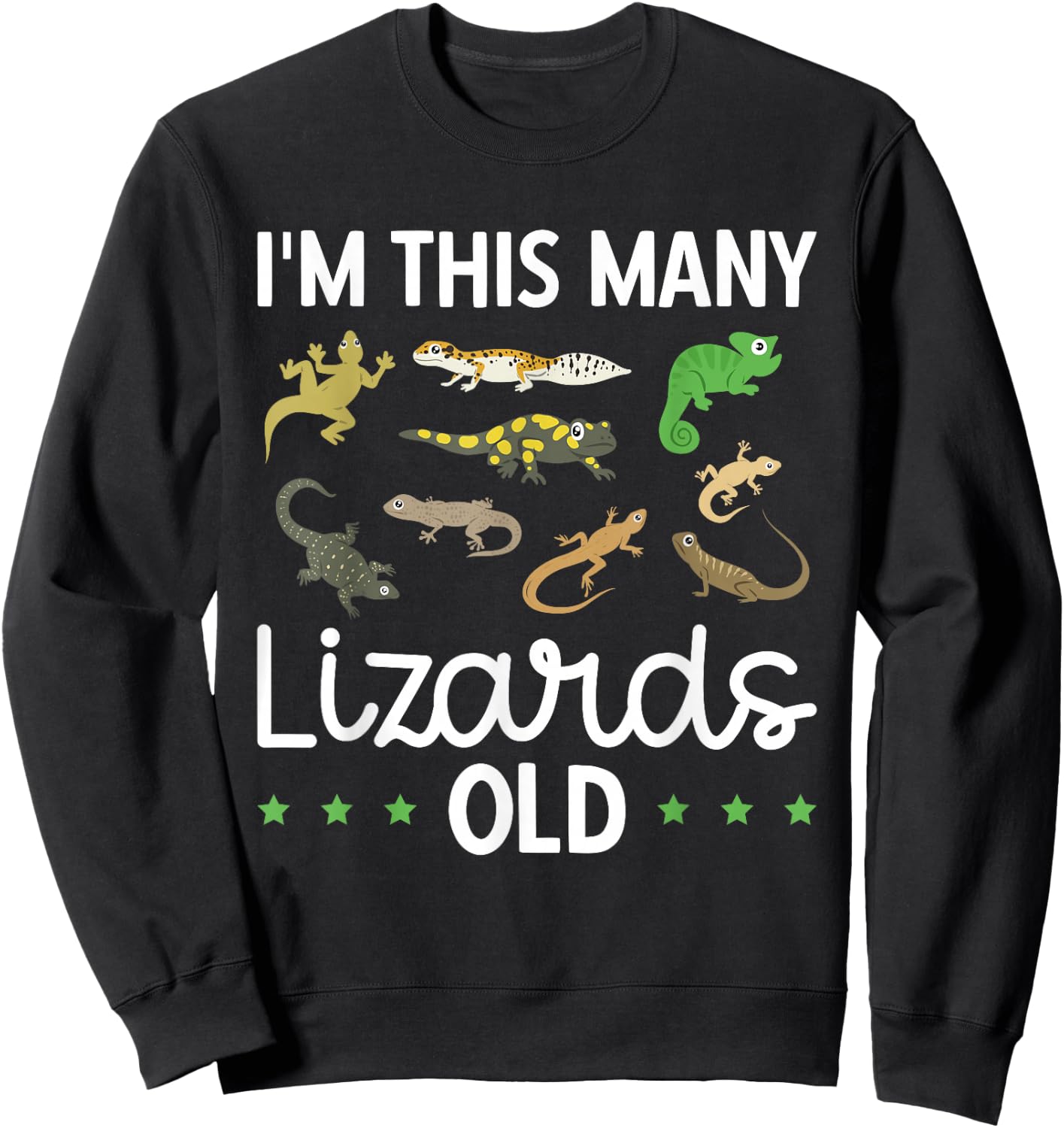 Children's Reptile Lizard Birthday Sweatshirt - Sweatshirt | Black