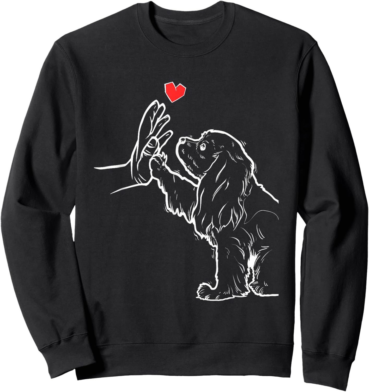 Cavalier King Charles Spaniel Love Cute Spaniel , black Sweatshirt - Sweatshirt | Black