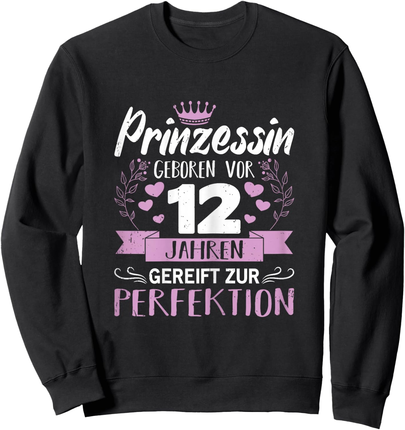 12th Birthday Girl Princess 12 Years Gift , black, s Sweatshirt - Sweatshirt | Black
