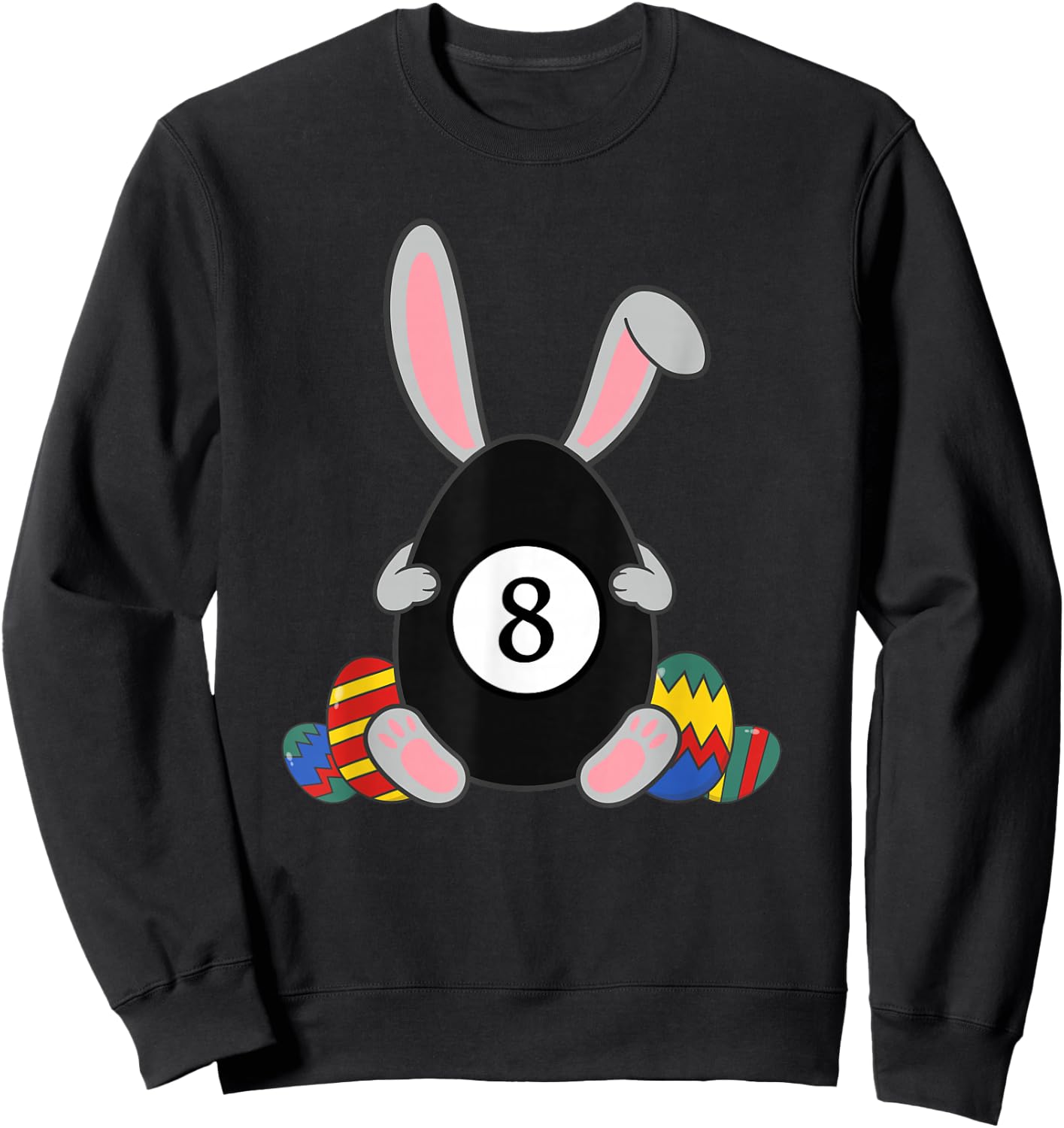 Kids Happy Easter Billiard Bunnyears Funny Egg Boys Sweatshirt - Sweatshirt | Black