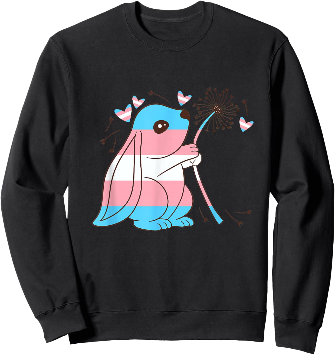 Transgender Bunny Dandelion Transsexual Transgender Pride Sweatshirt - Sweatshirt | Black