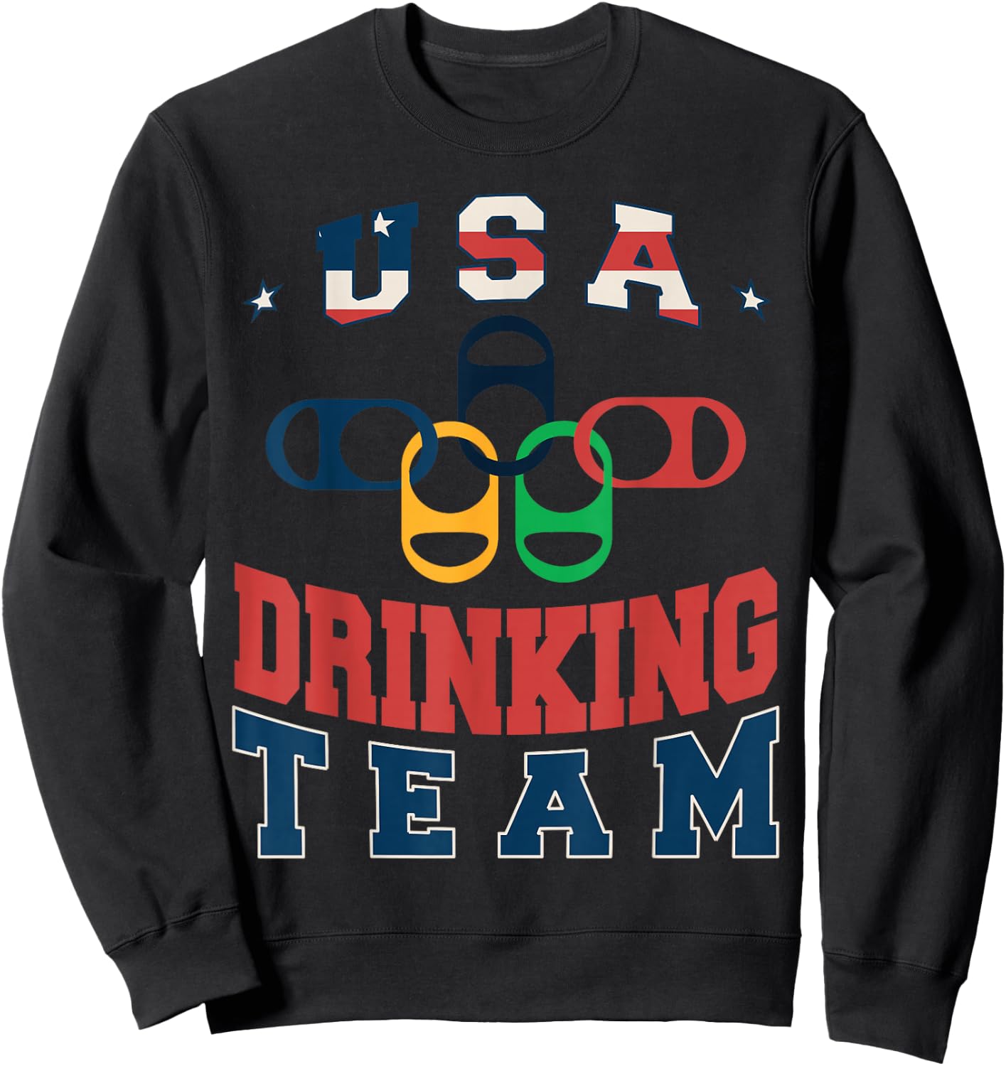 USA Drinking Team Beer Party Memorial Day American Flag Sweatshirt - Sweatshirt | Black