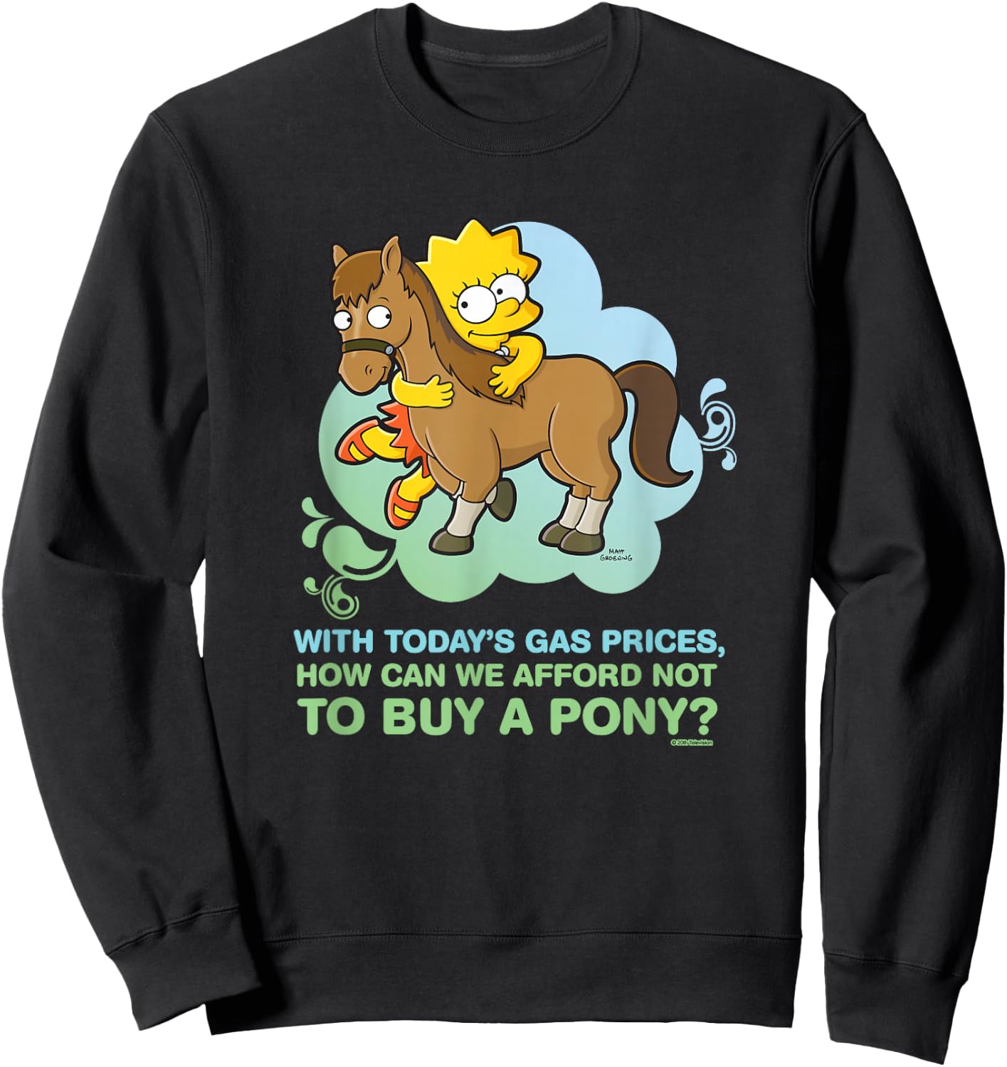 The Simpsons Lisa Simpson Buy a Pony Retro Sweatshirt - Sweatshirt | Black