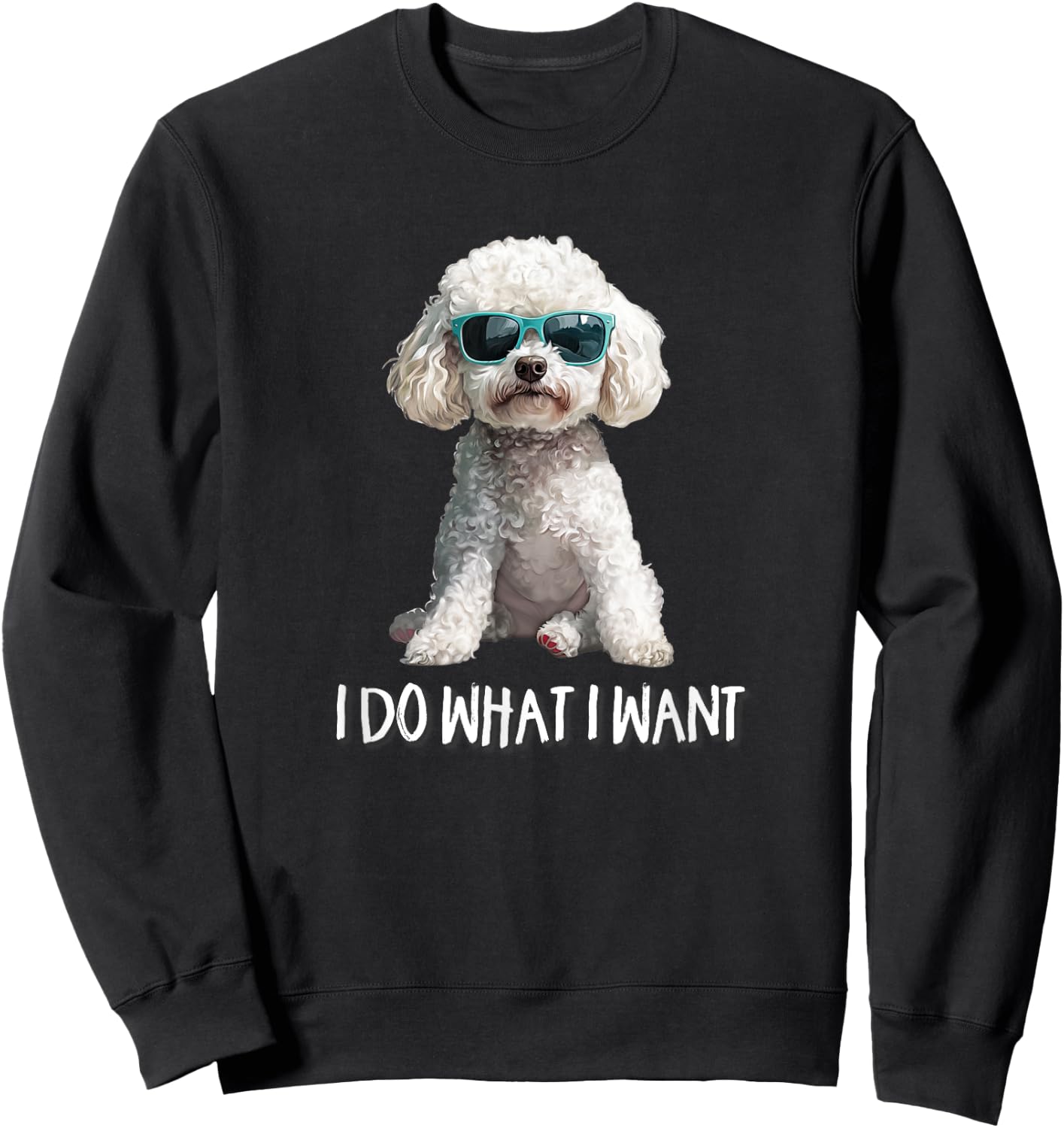 Funny Kids I Do What I Want Poodle Lover Sweatshirt - Sweatshirt | Black