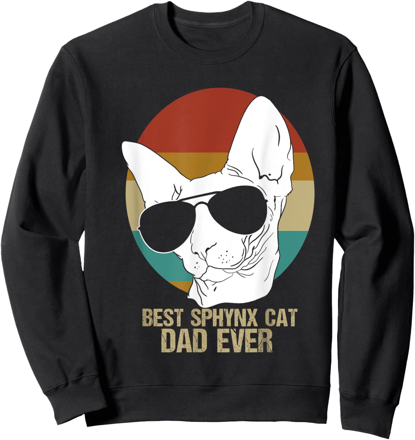 Best Sphynx Cat Dad Hairless Cat Father Men Sweatshirt - Sweatshirt | Black