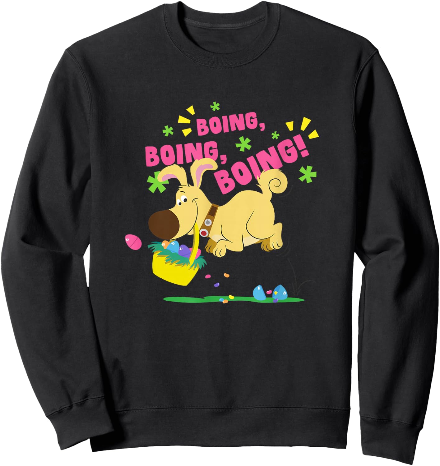 Disney Pixar Up Easter Spring Dug Boing Boing Bunny Hop Sweatshirt - Sweatshirt | Black