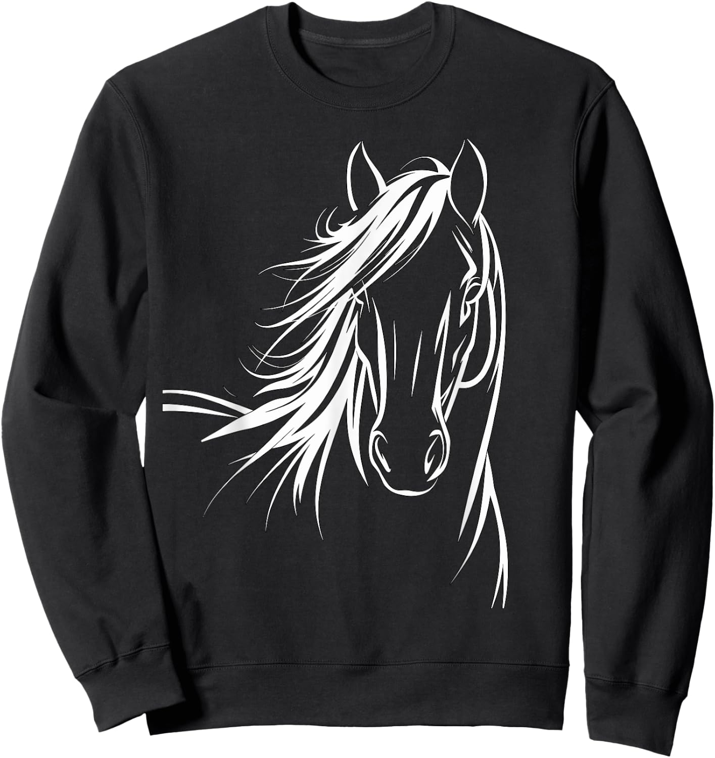 Magical and Funny Horse lover Gifts -Kids, Girls Horse Silhouette Graphic , Black, Small, Short Sleeve Sweatshirt - Sweatshirt | Black