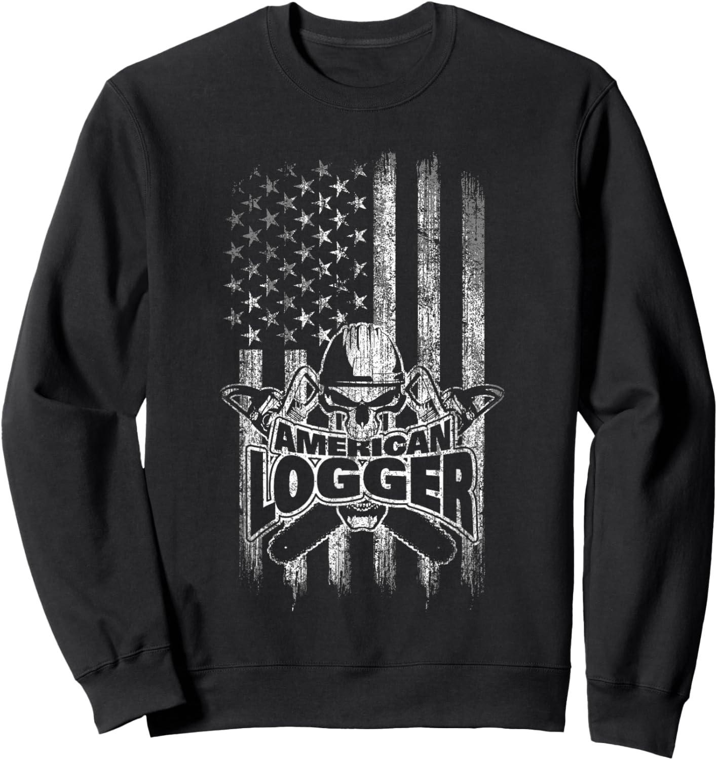 Logger American Flag Sweatshirt - Sweatshirt | Black