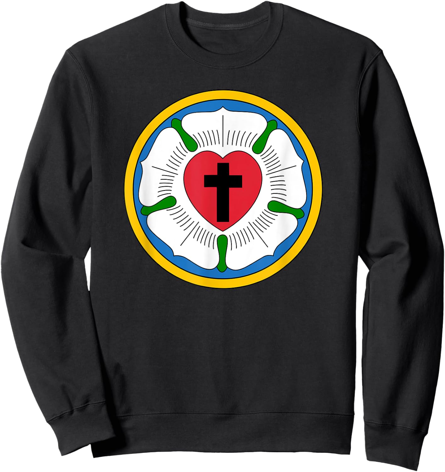 Lutheran 95 Theses Martin Luther Rose Reformation Concords Sweatshirt - Sweatshirt | Black