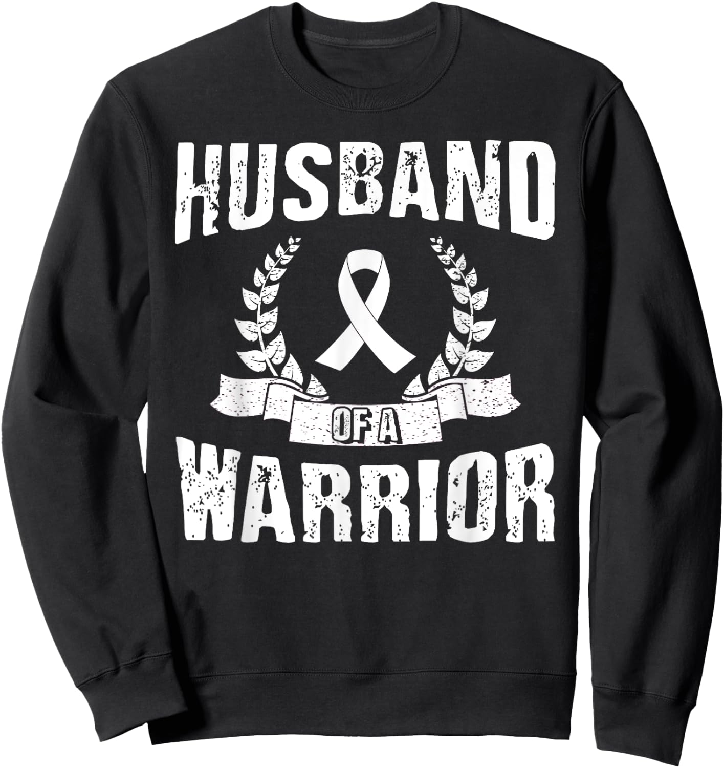 Husband Of A Warrior Lung Cancer Awareness Sweatshirt - Sweatshirt | Black