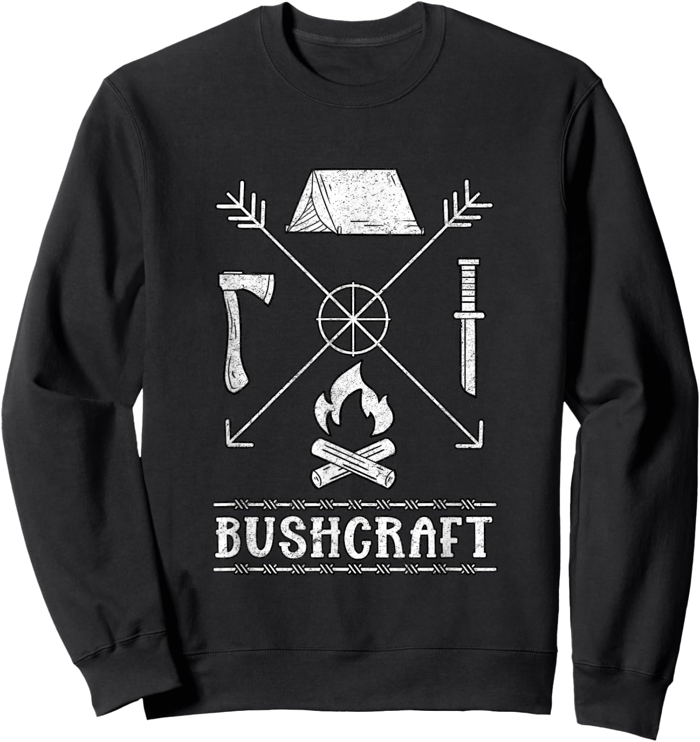 Nature Bushcraft Outdoor Wilderness Design Sweatshirt - Sweatshirt | Black