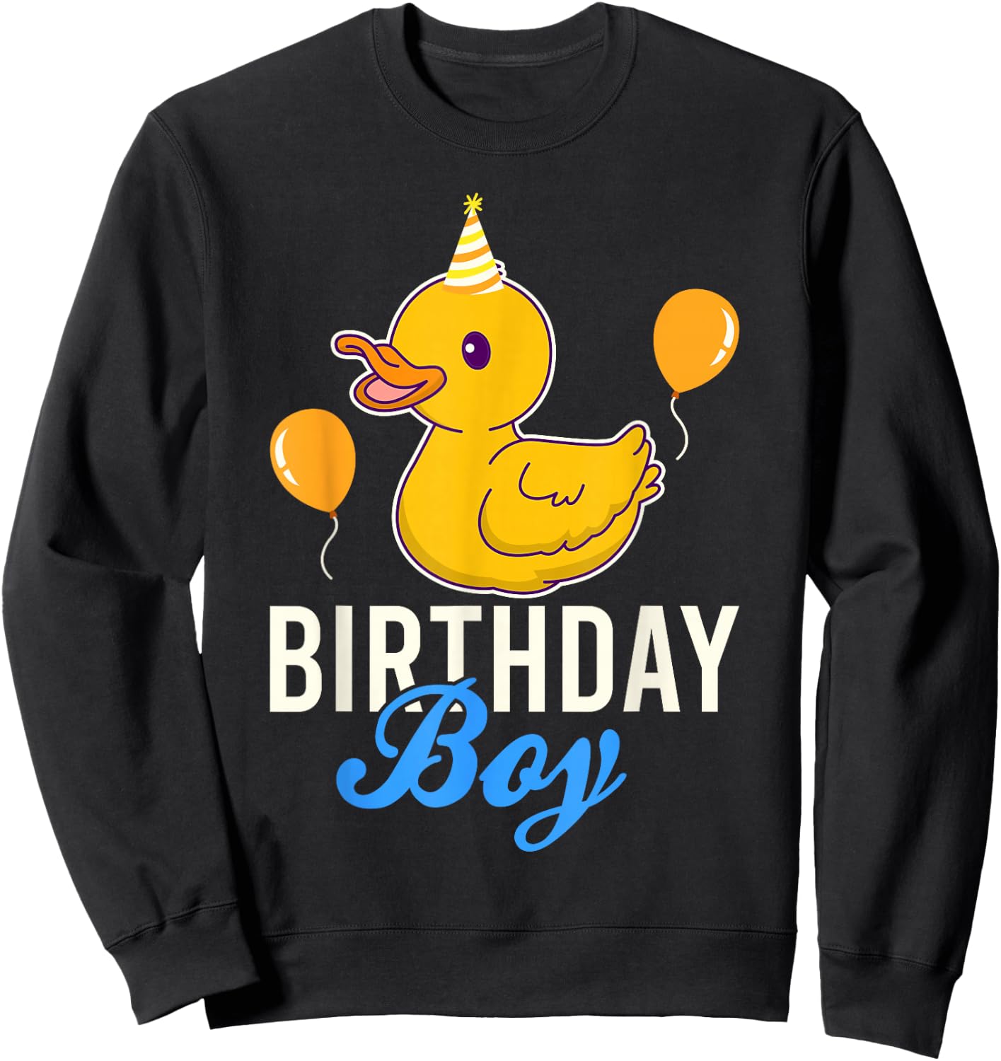 Cute Birthday Boy Duck Sweatshirt - Sweatshirt | Black